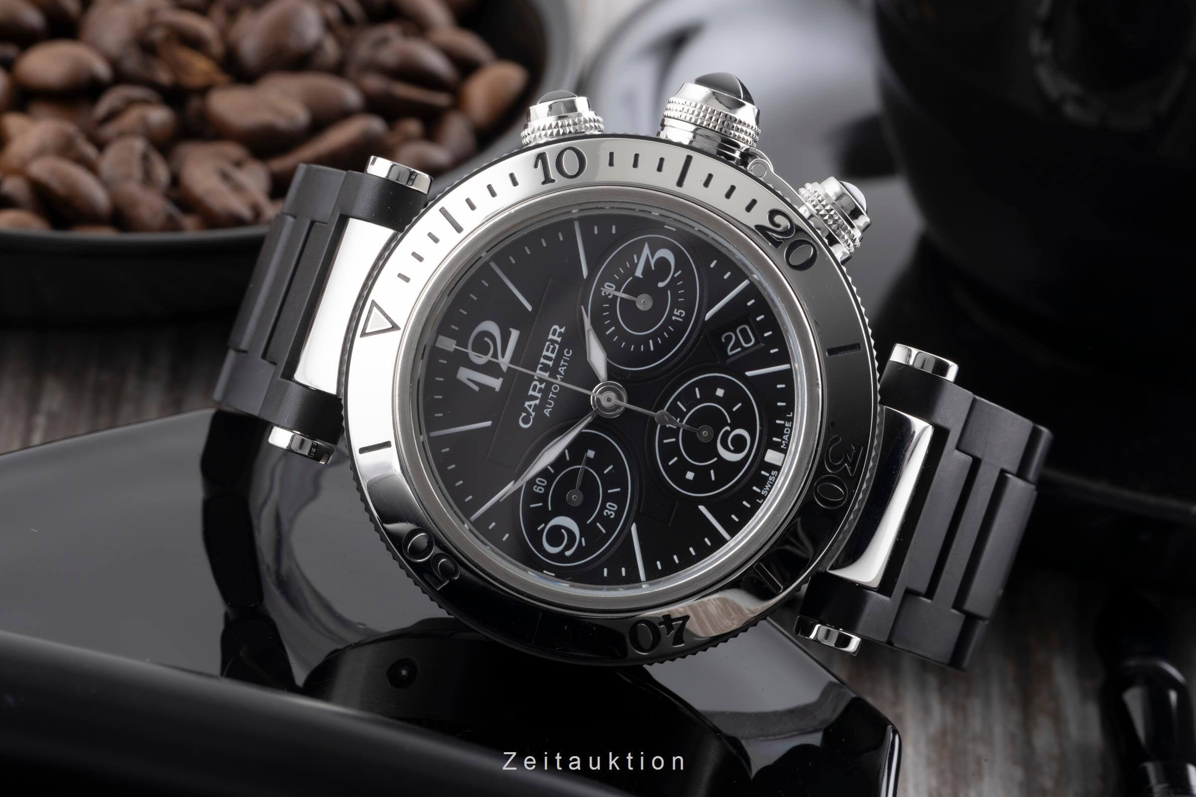 Cartier Pasha Seatimer Chronograph Datum Stahl Automatik Ref. W31088U2  [2501071]