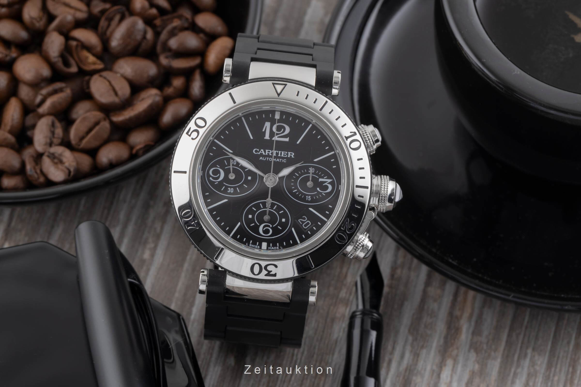 Cartier Pasha Seatimer Chronograph Datum Stahl Automatik Ref. W31088U2  [2501071]