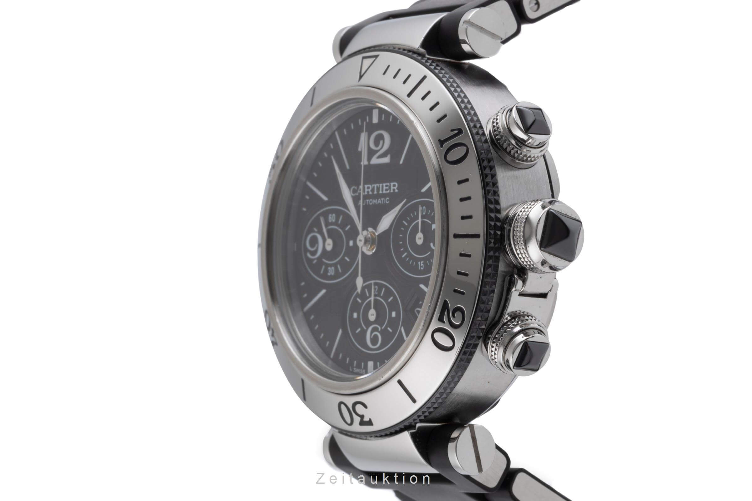 Cartier Pasha Seatimer Chronograph Datum Stahl Automatik Ref. W31088U2  [2501071]