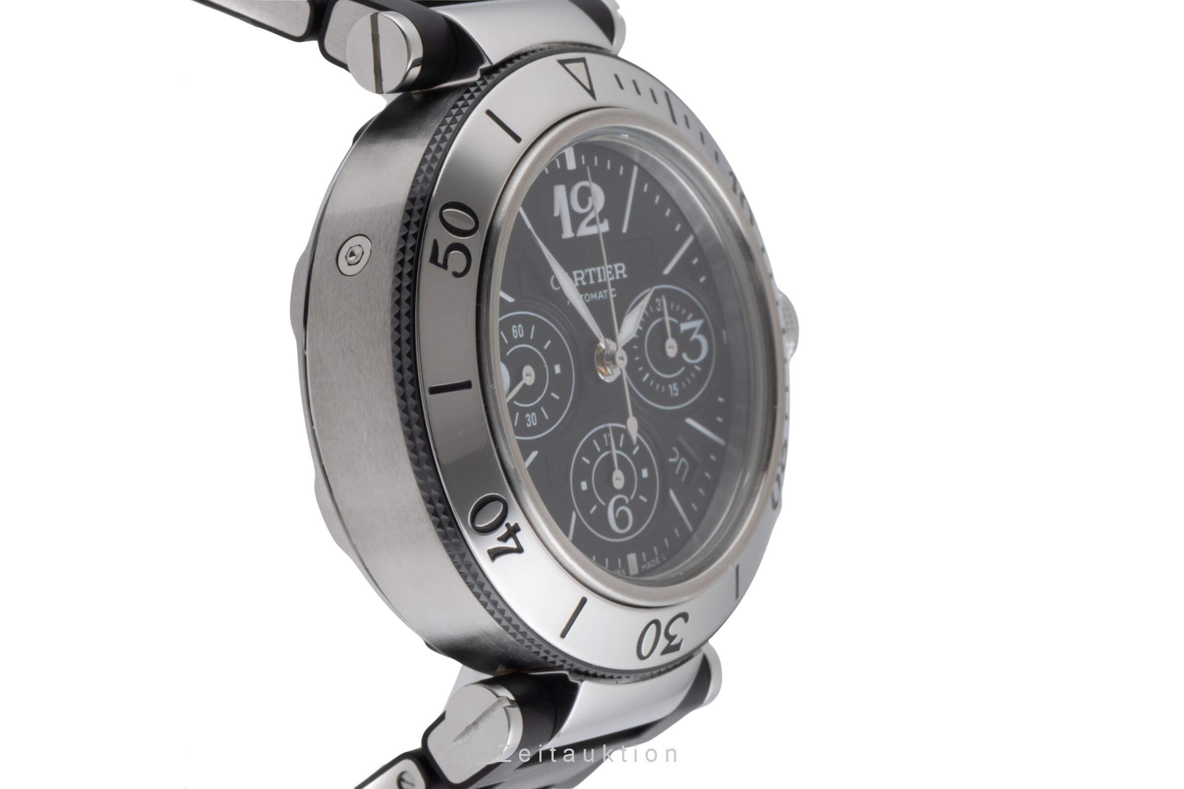 Cartier Pasha Seatimer Chronograph Datum Stahl Automatik Ref. W31088U2  [2501071]