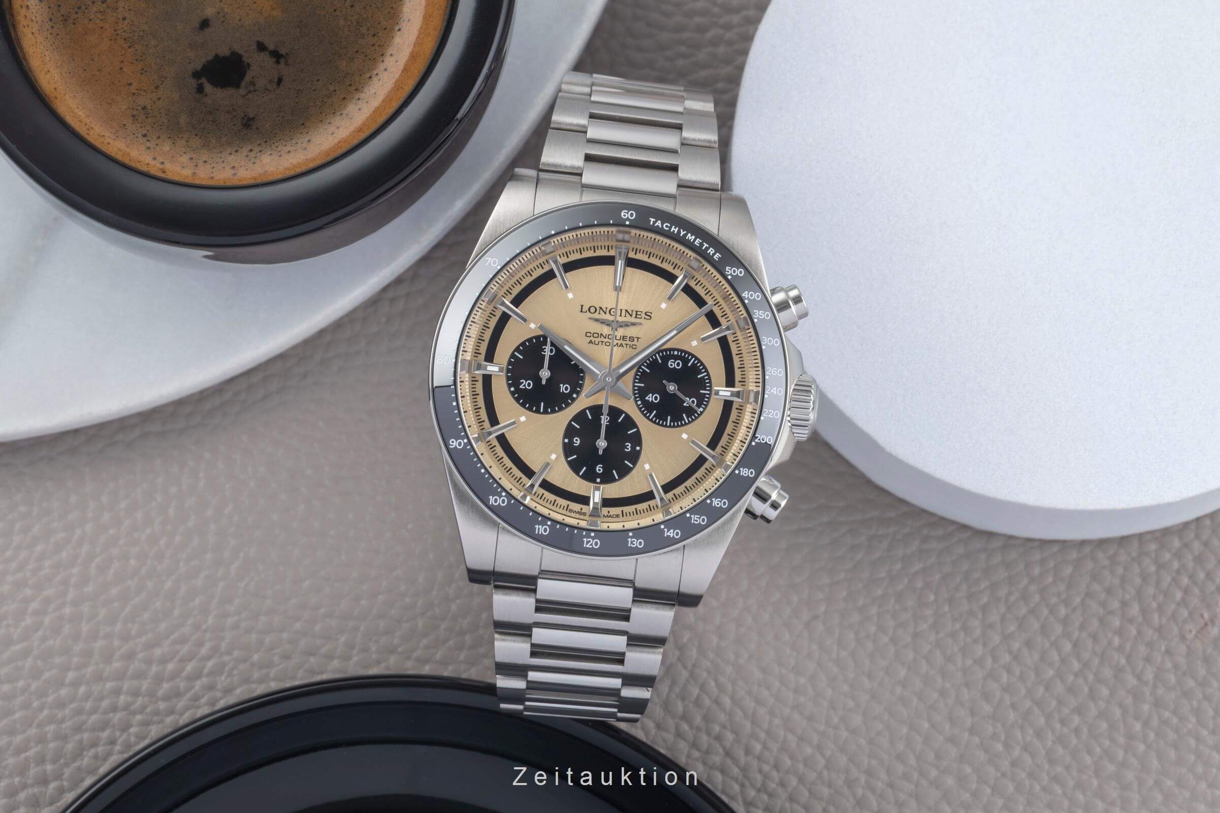 Longines Conquest Chronograph Stahl Automatik Herrenuhr Ref. L38354326 B&P [2501127]