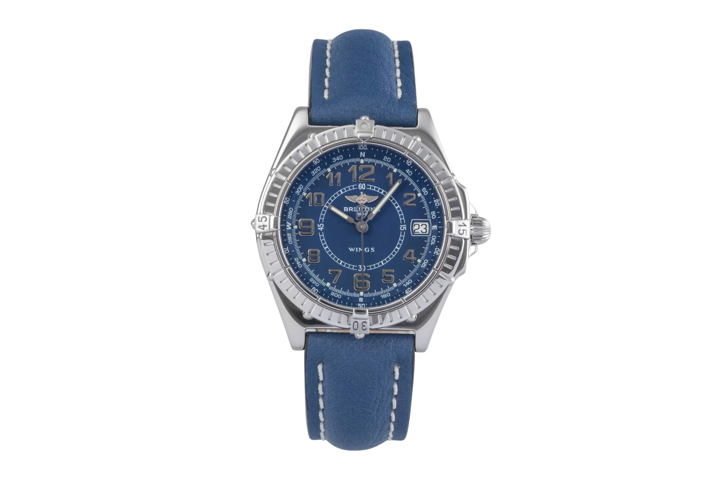 Breitling Wings Blue Dial Edelstahl Herrenuhr Ref. A66050 Klassiker [2501144]