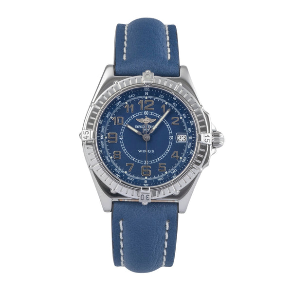Breitling Wings Blue Dial Edelstahl Herrenuhr Ref. A66050 Klassiker [2501144]