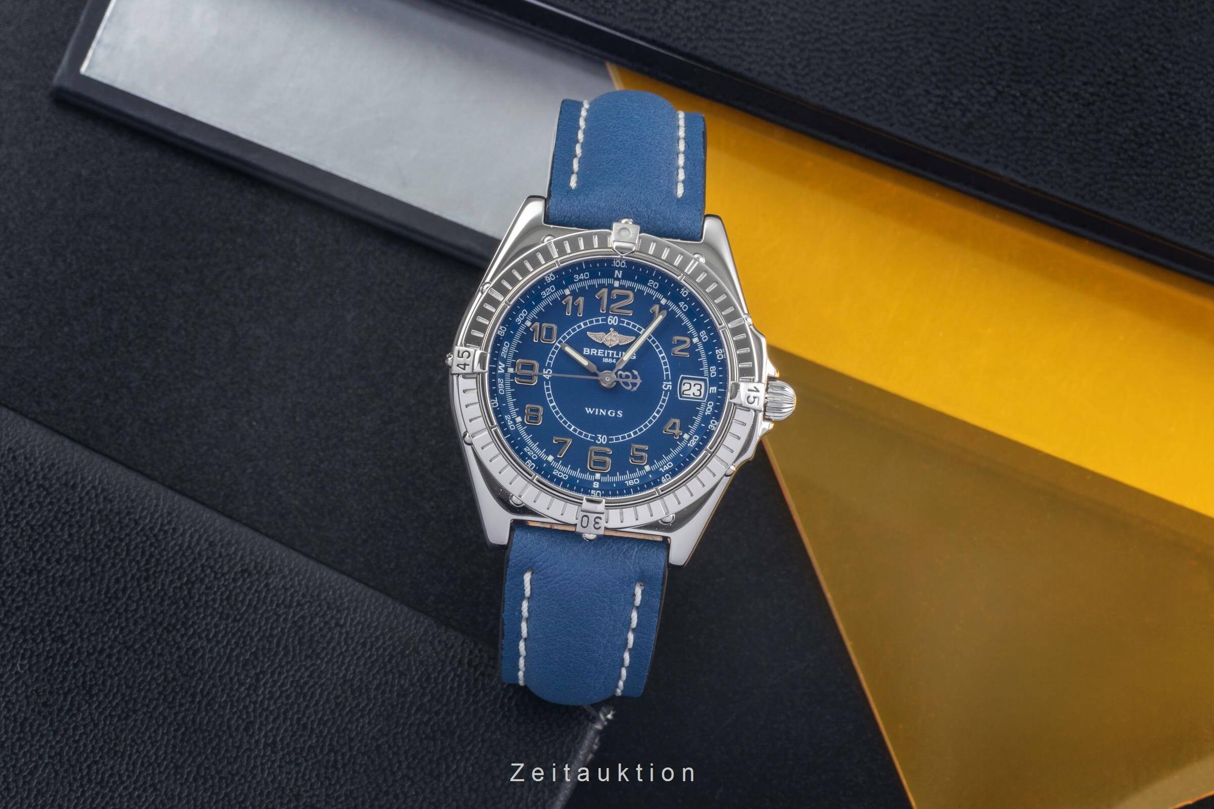 Breitling Wings Blue Dial Edelstahl Herrenuhr Ref. A66050 Klassiker [2501144]