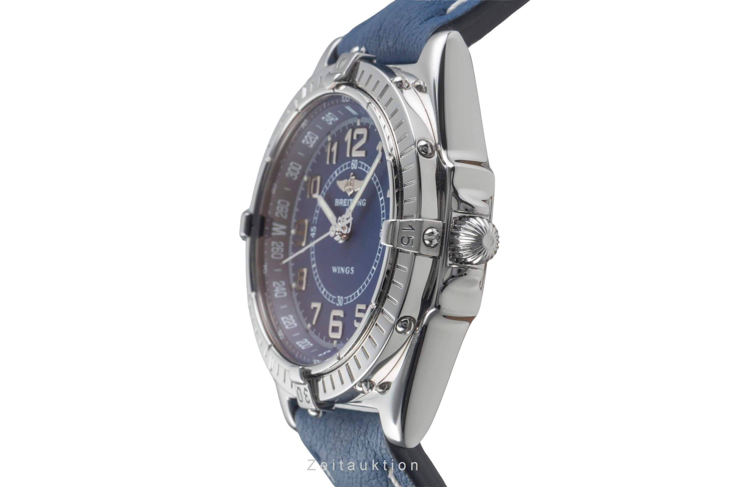 Breitling Wings Blue Dial Edelstahl Herrenuhr Ref. A66050 Klassiker [2501144]
