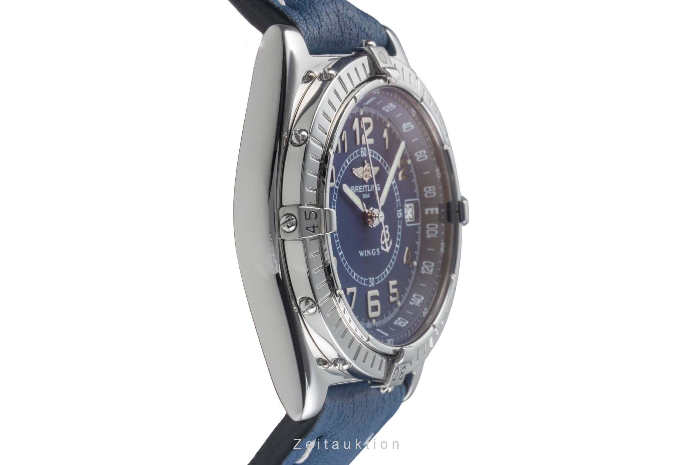 Breitling Wings Blue Dial Edelstahl Herrenuhr Ref. A66050 Klassiker [2501144]