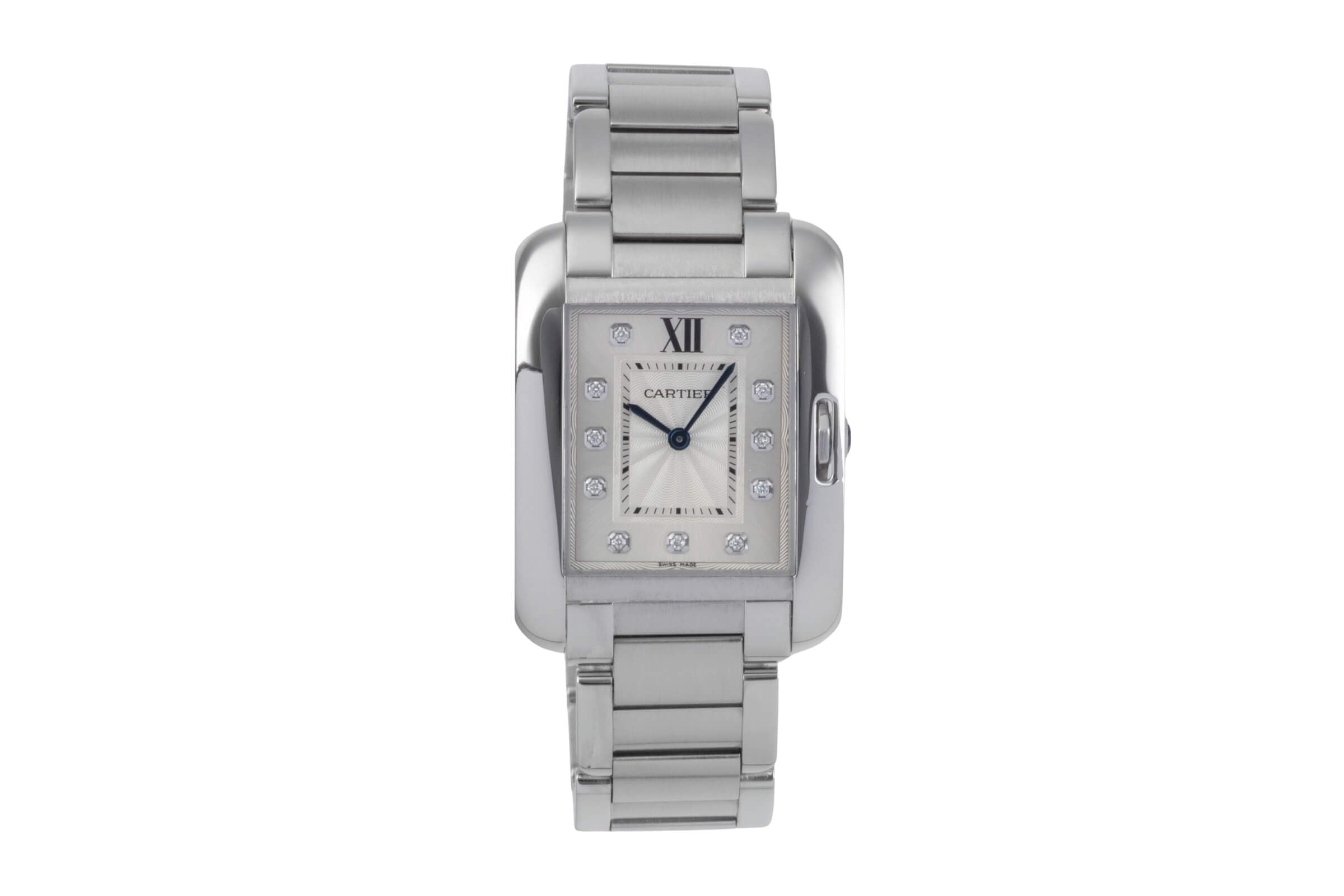 Cartier Tank Anglaise Medium Edelstahl Damenuhr Ref. W4TA0004 VP: 5000 € [2501149]