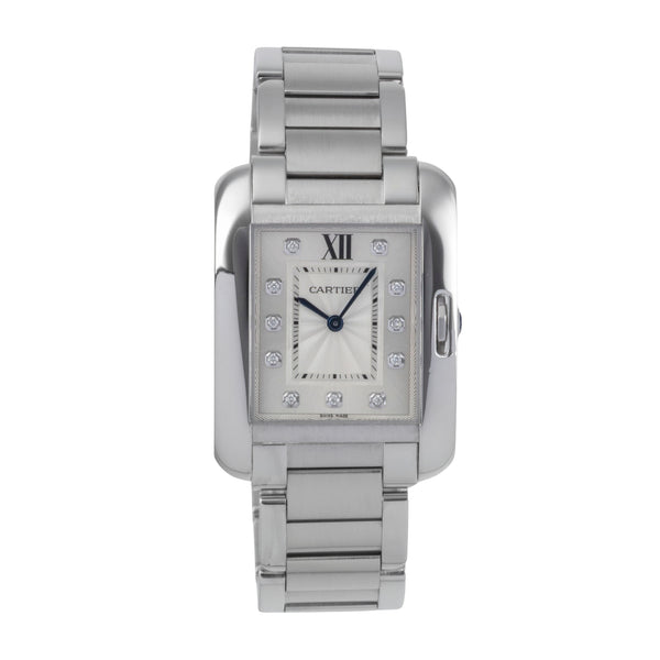 Cartier Tank Anglaise Medium Edelstahl Damenuhr Ref. W4TA0004 VP: 5000 € [2501149]