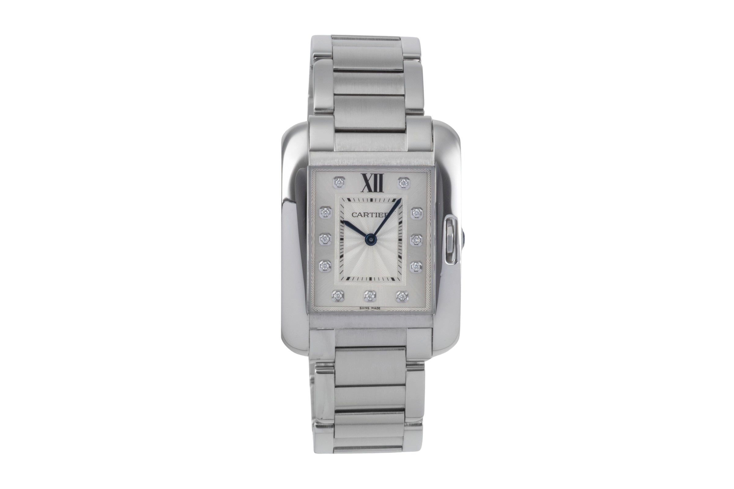 Cartier Tank Anglaise Medium Edelstahl Damenuhr Ref. W4TA0004 VP: 5000 € [2501149]