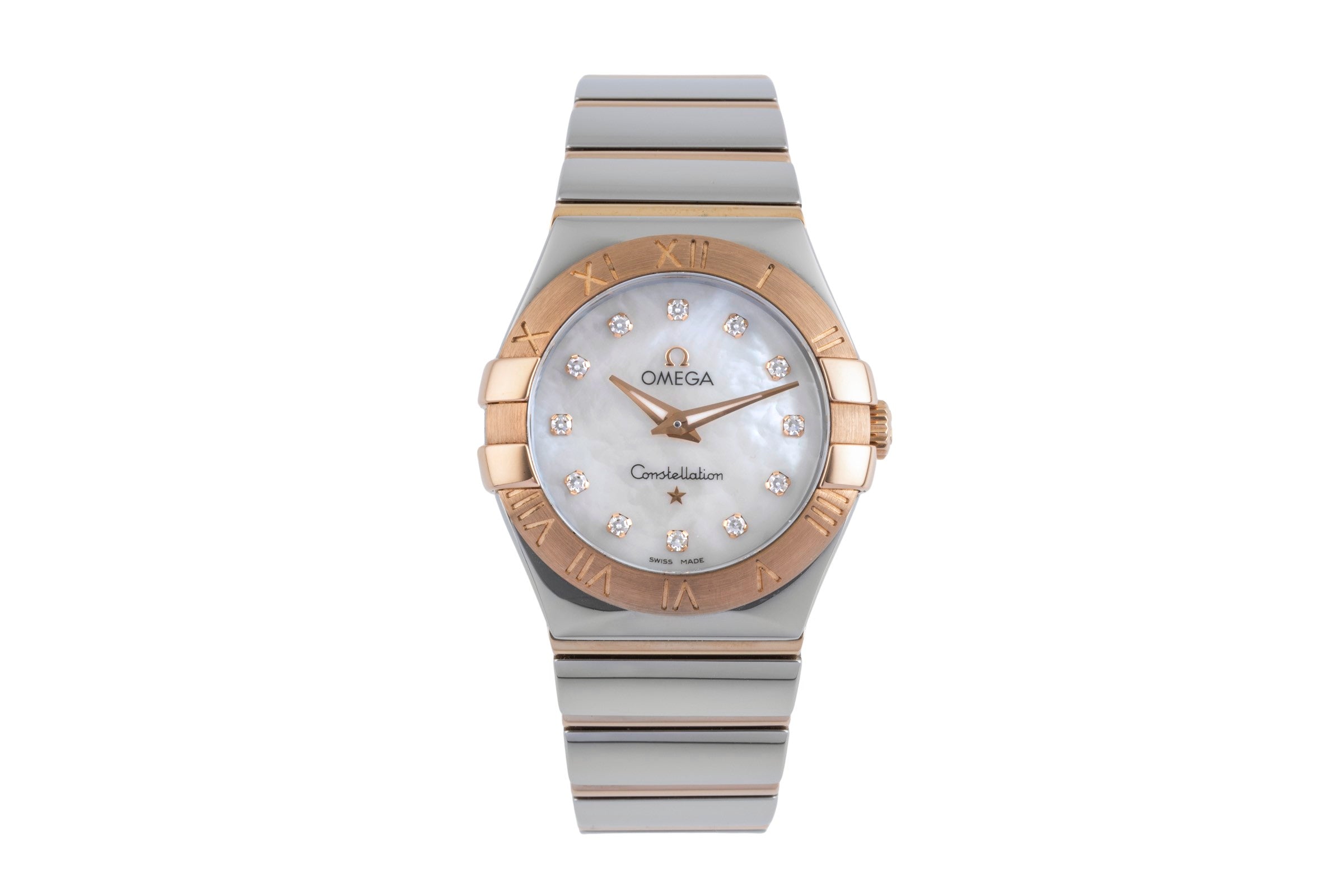 Omega Constellation Stahl Rosegold MOP Diamanten Damen Ref. 123.20.27.60.55.003  [2501182]