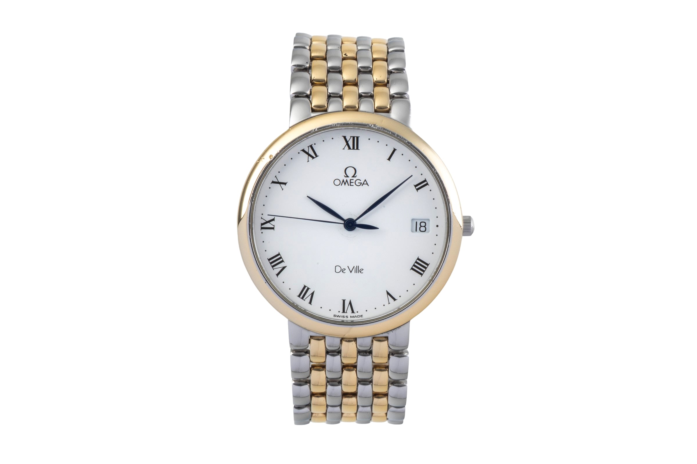 Omega De Ville steel / gold quartz men's watch 396.2432  [2501186]