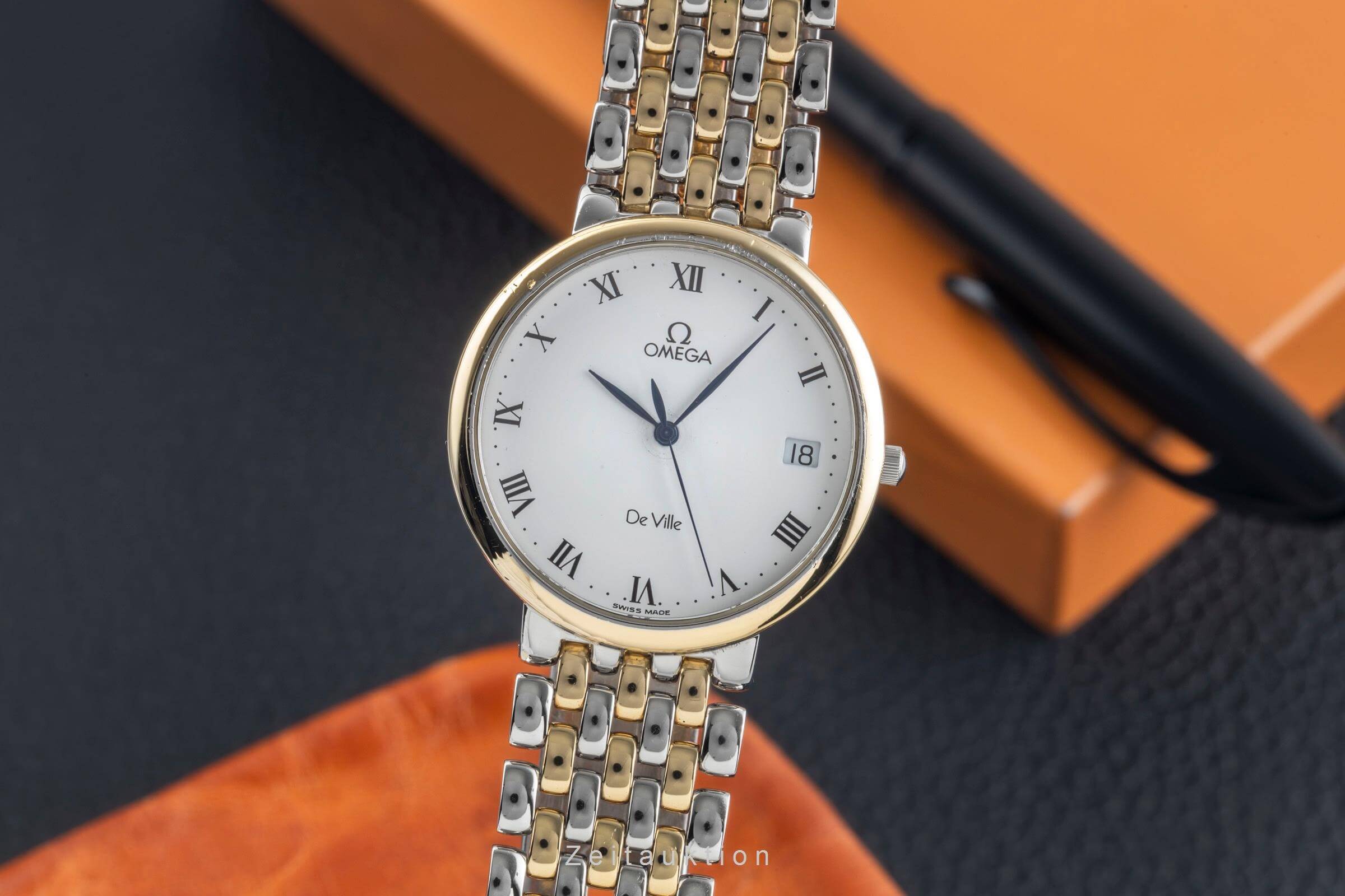 Omega De Ville steel / gold quartz men's watch 396.2432  [2501186]