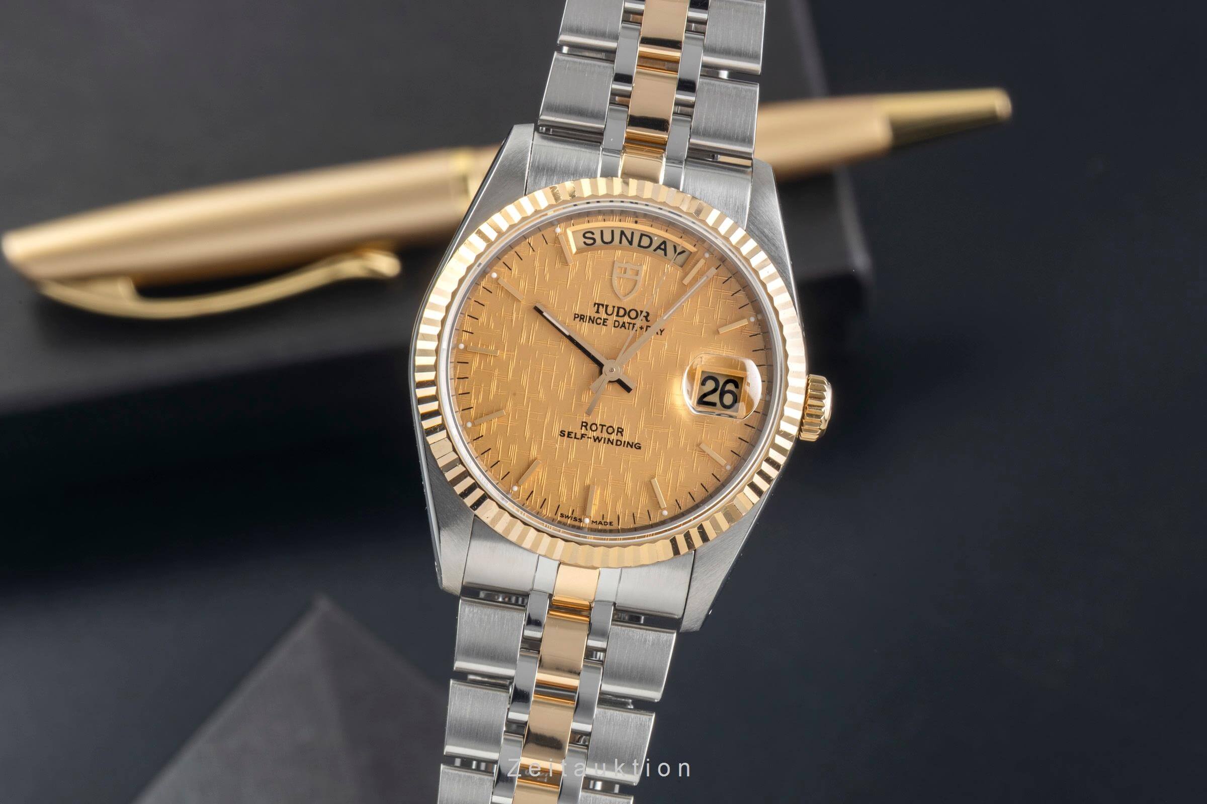 Tudor Date-Day acciaio / oro automatismo orologio da uomo 76213 LP: 4090EUR  [2501235]