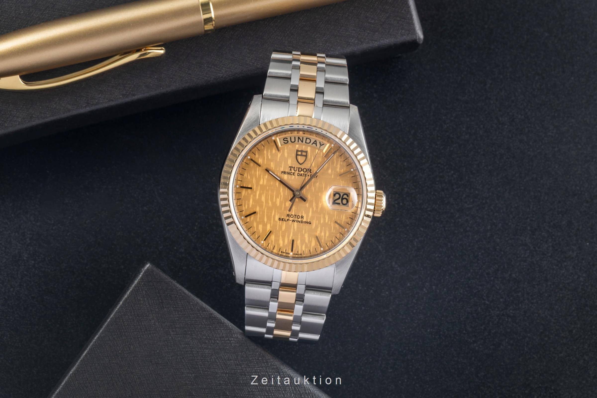 Tudor Date-Day acciaio / oro automatismo orologio da uomo 76213 LP: 4090EUR  [2501235]