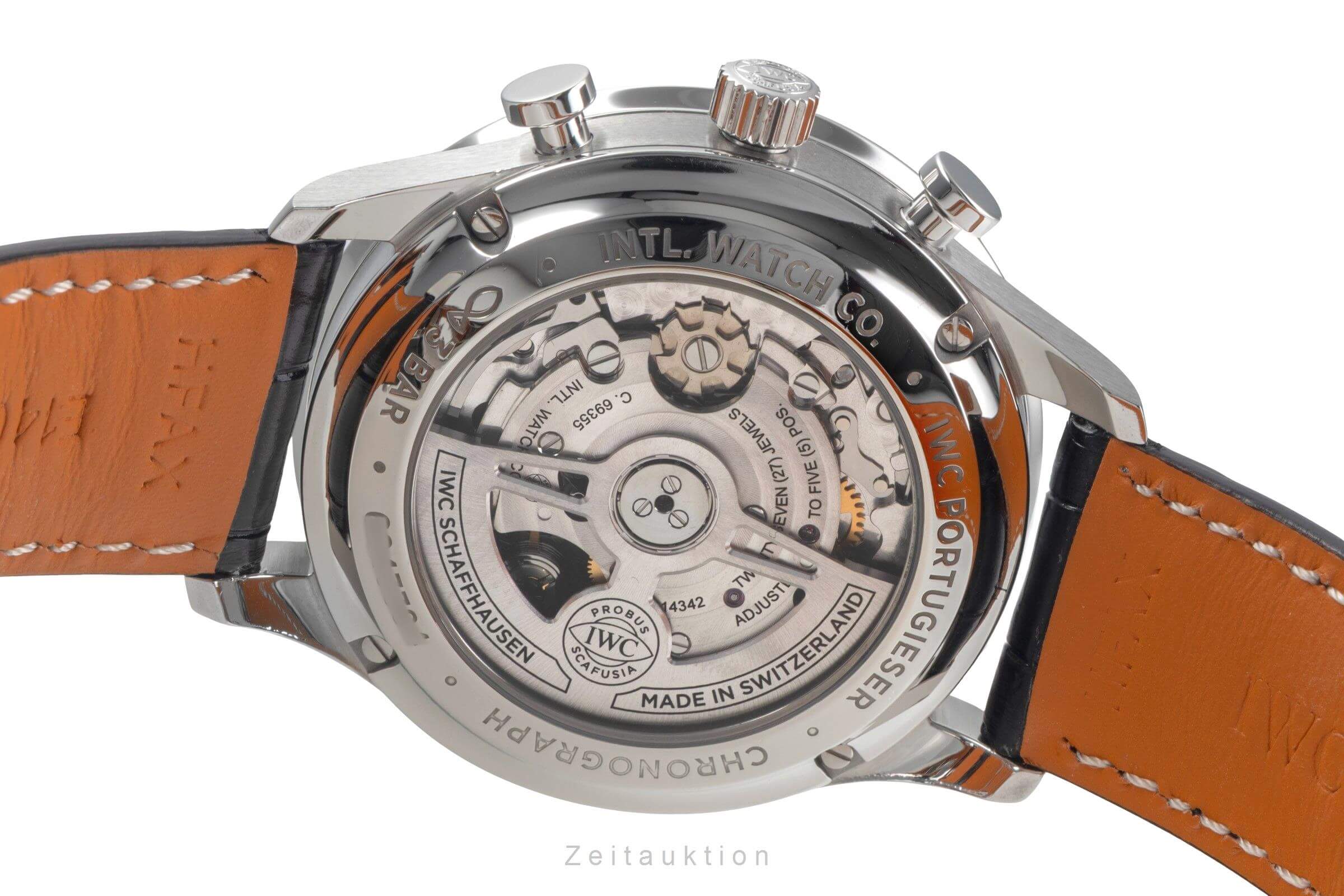 IWC Portugieser Chronograph Red Dial Stahl Automatik Herrenuhr Ref. IW371616 B&P [2501269]