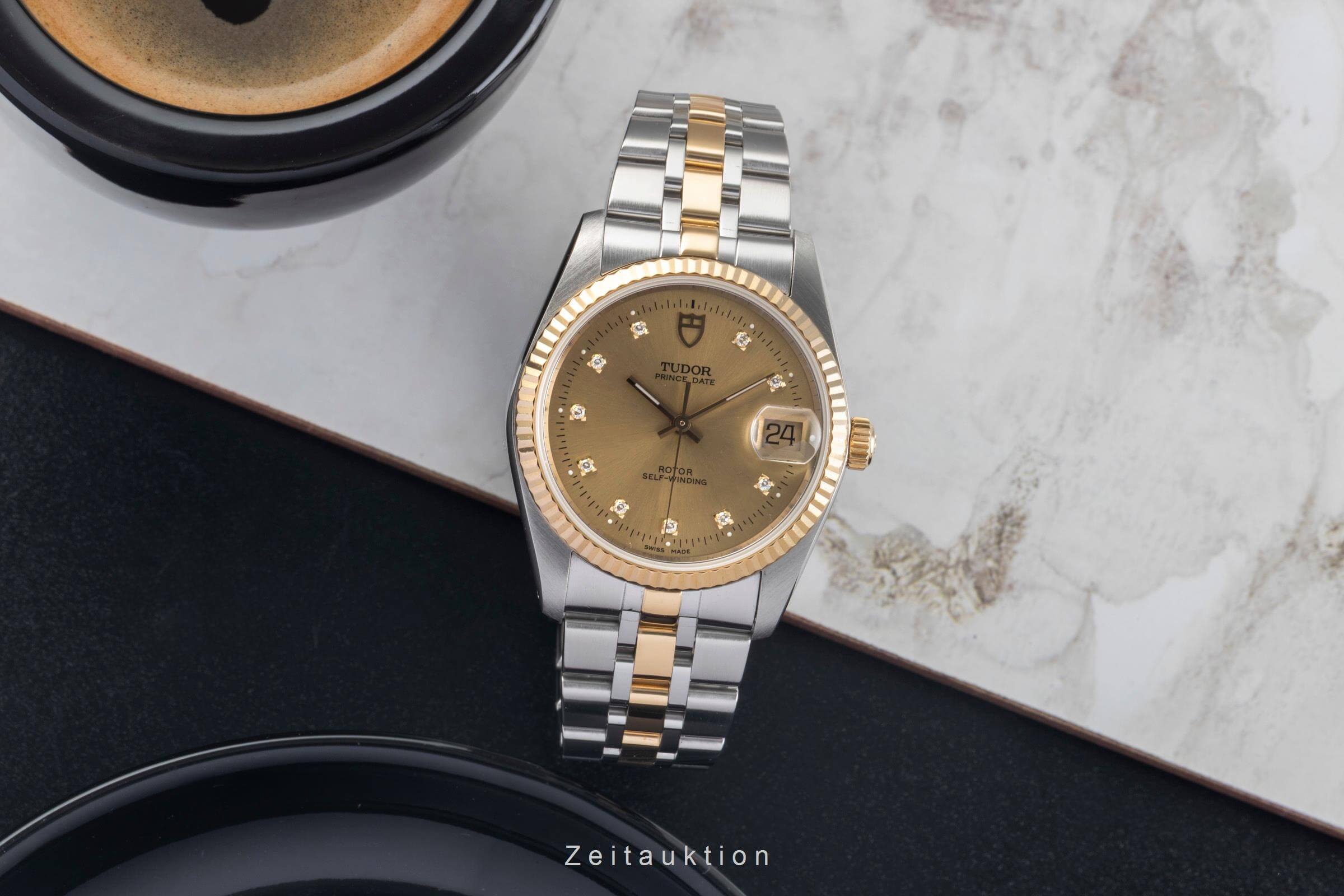 Tudor Prince Date acciaio / oro automatismo orologio da uomo 74033  [2501278]