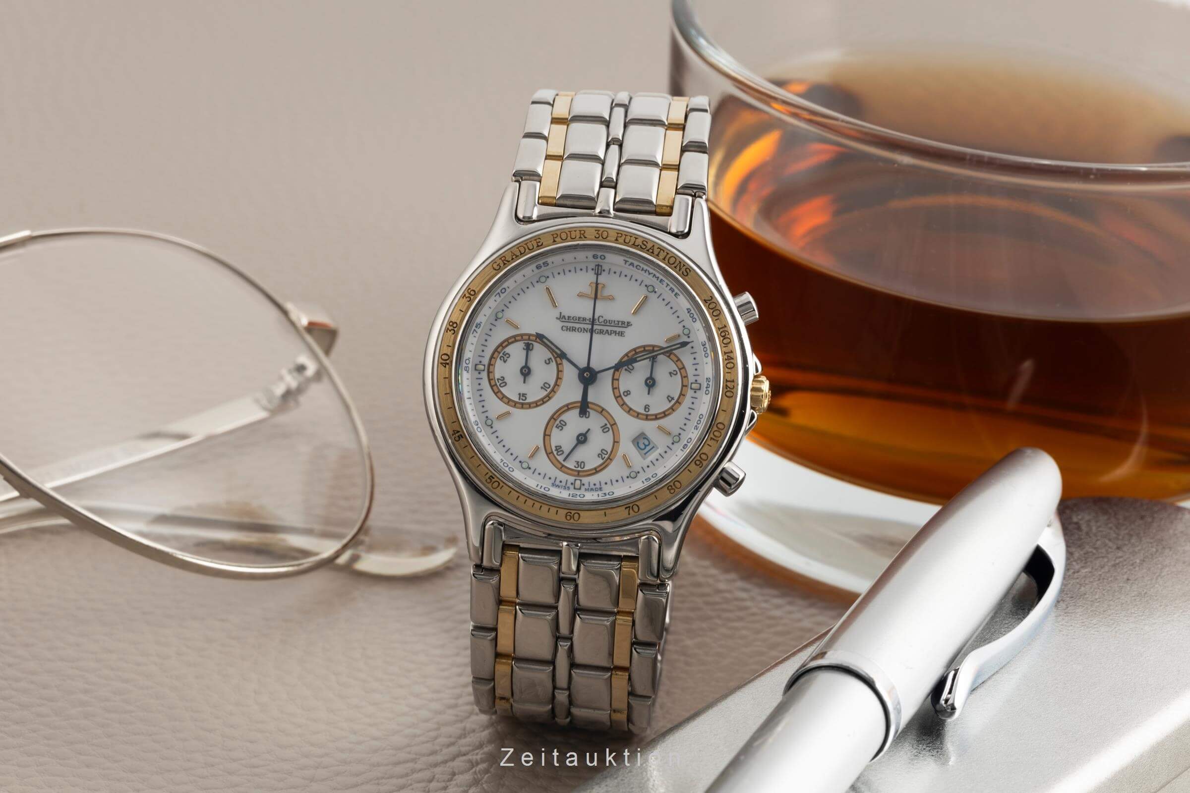 Jaeger LeCoultre Heraion Chronograph Stahl / Gold Quarz Herrenuhr Ref. 115.5.31  [2501290]