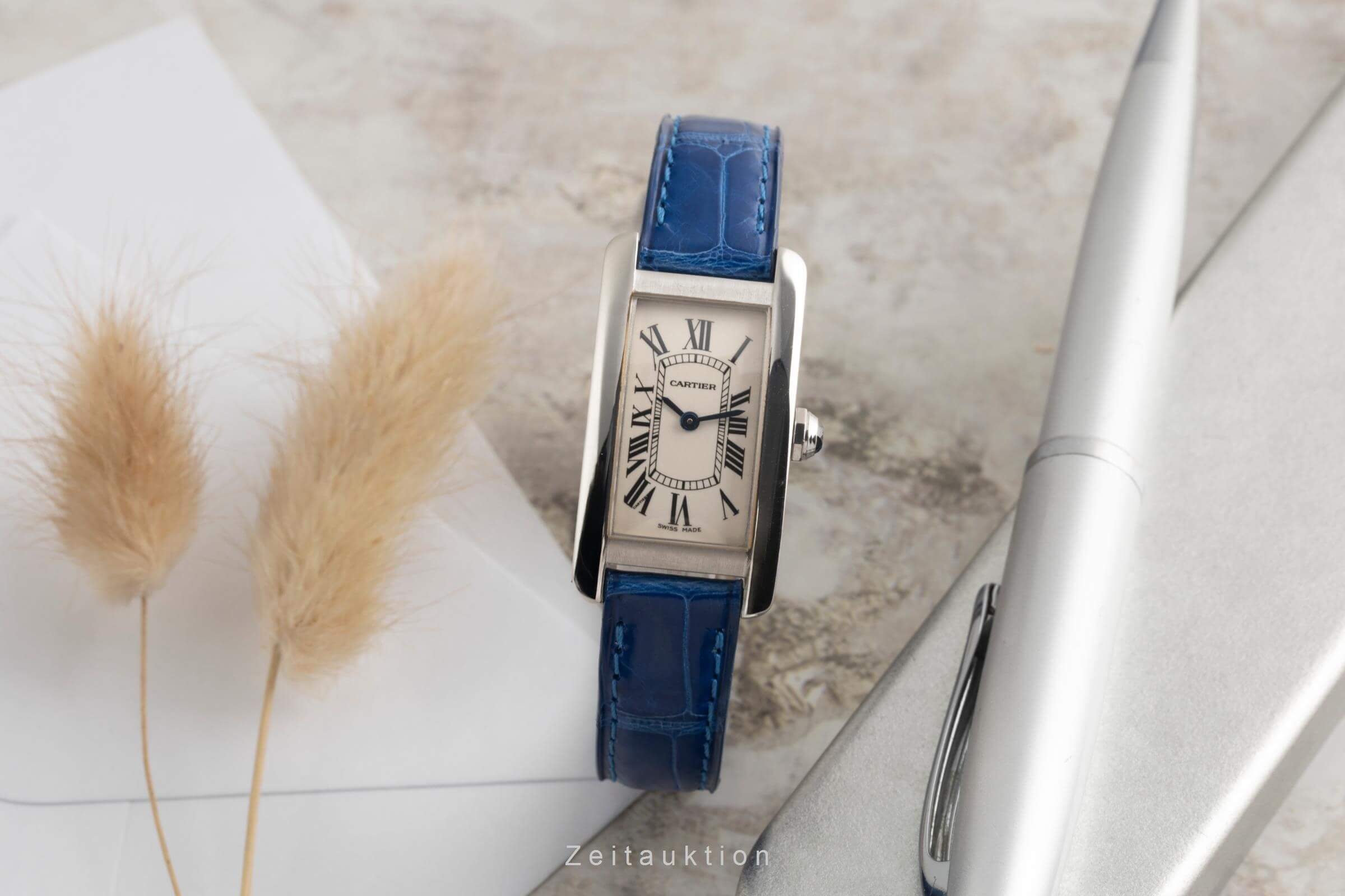 Cartier Tank Américaine 18 ct white gold quartz women's watch W26019L4 LP: 12400EUR  [2501306]