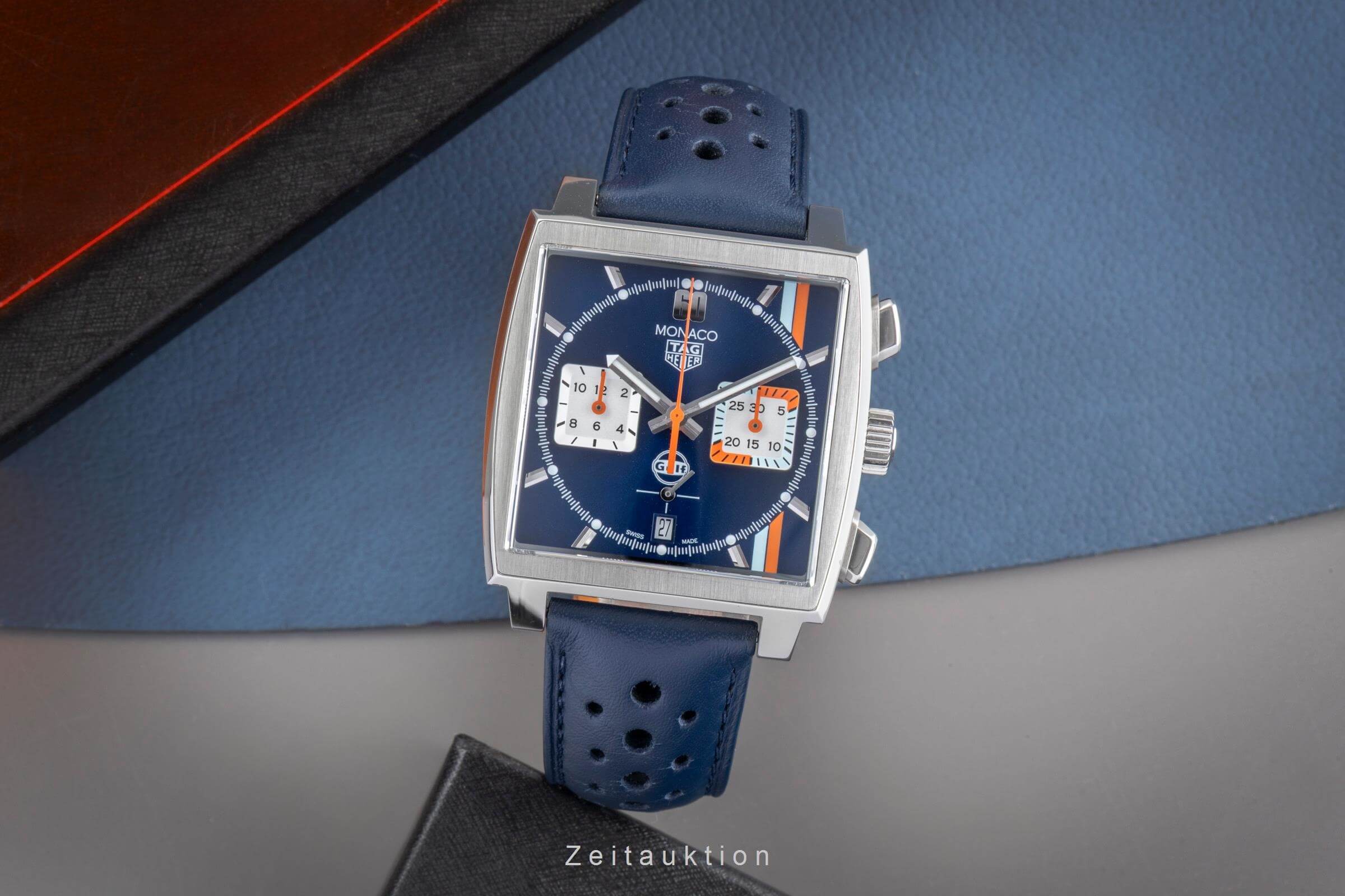 Tag Heuer Monaco cronografo acciaio automatismo orologio da uomo CBL2115.FC6494 LP: 7900EUR  [2501326]