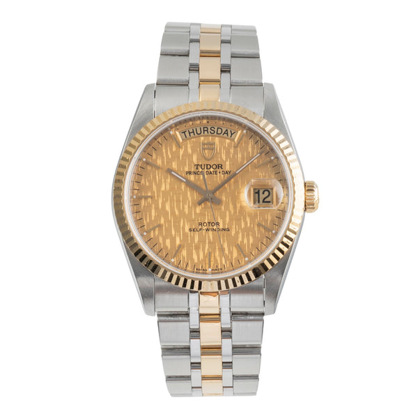 Tudor Oyster Prince Date Day Stahl Gold Linen Dial Automatik Herren Ref. 76213 [2501329]