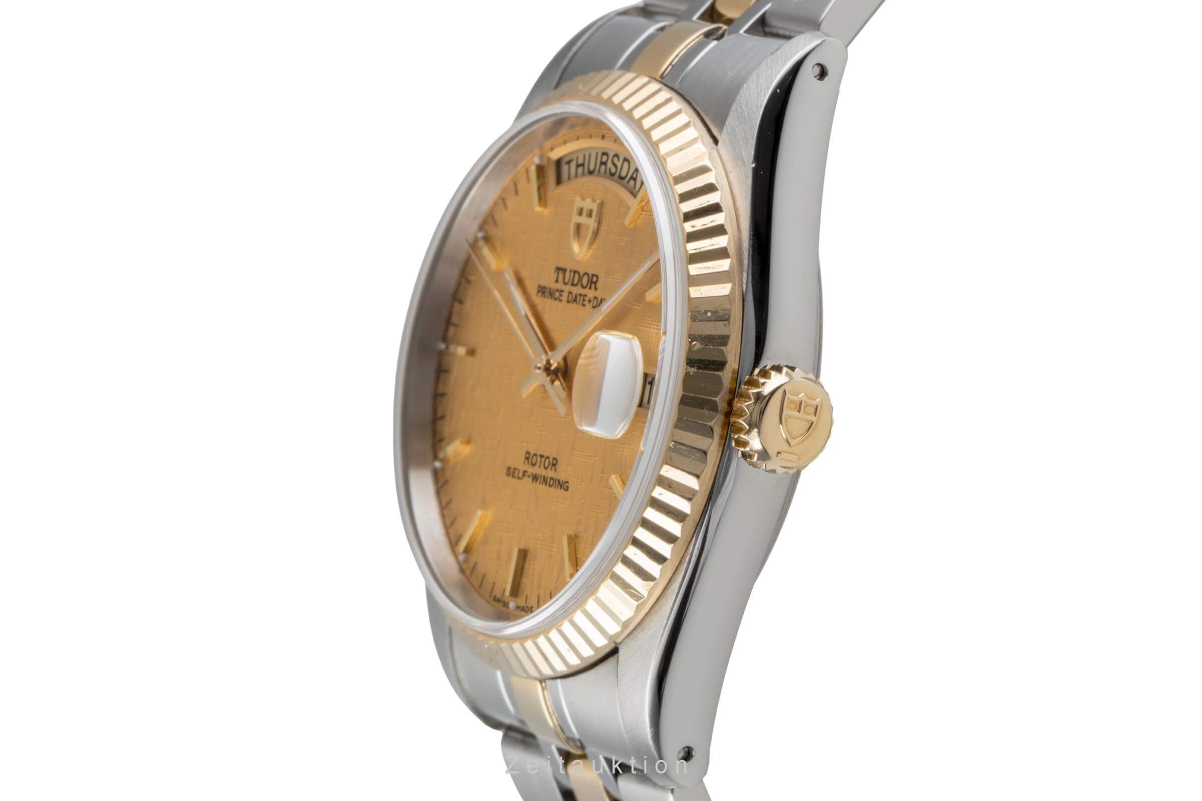Tudor Oyster Prince Date Day Stahl Gold Linen Dial Automatik Herren Ref. 76213 [2501329]