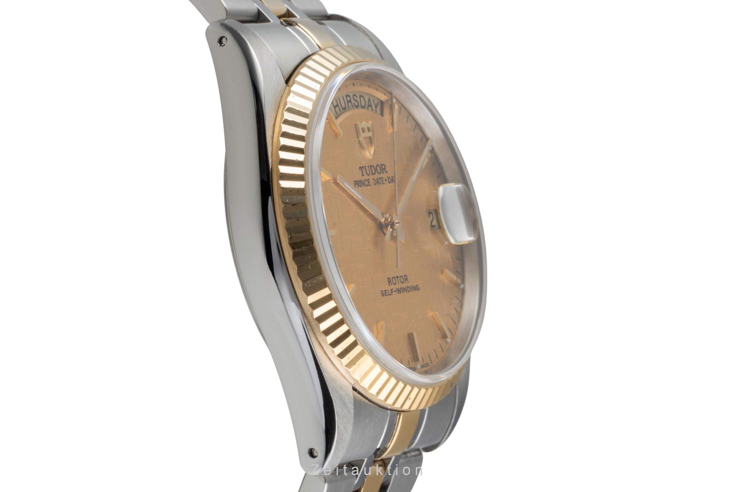 Tudor Oyster Prince Date Day Stahl Gold Linen Dial Automatik Herren Ref. 76213 [2501329]