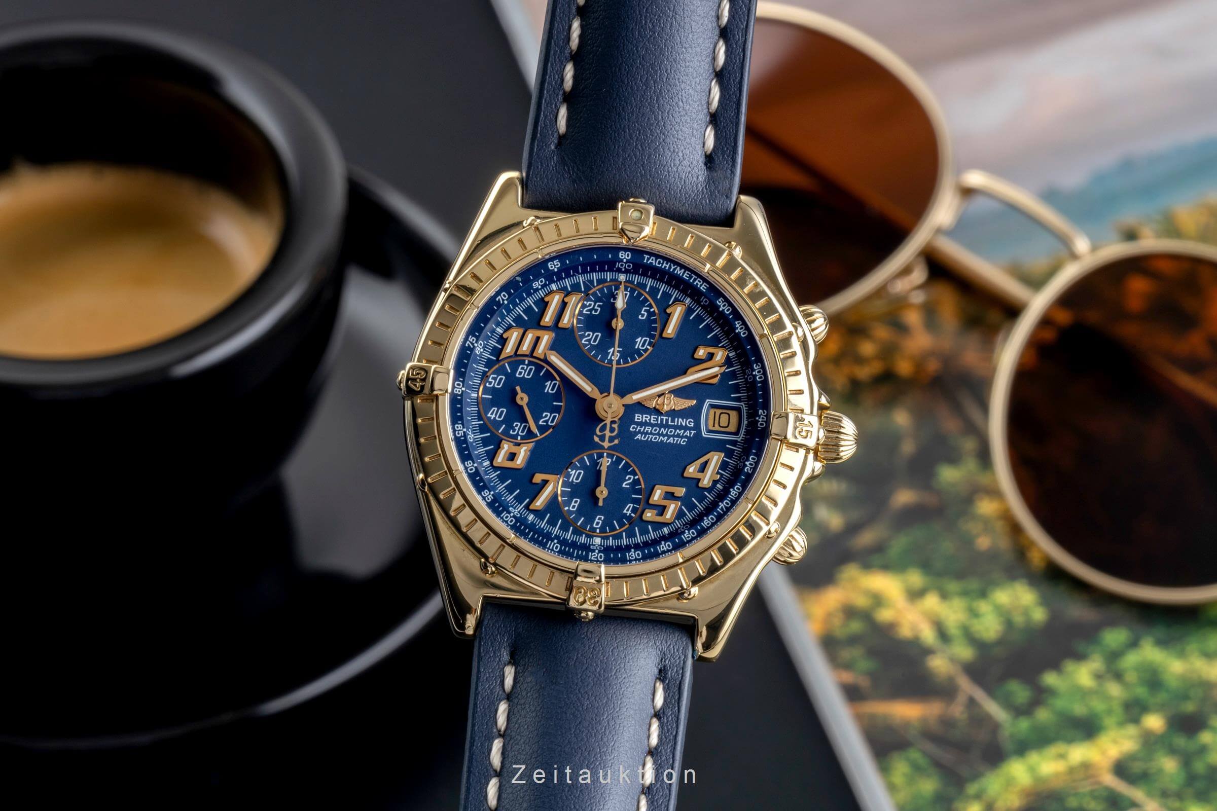 Breitling Chronomat chronograph 18 ct gold automatic B13 Ref