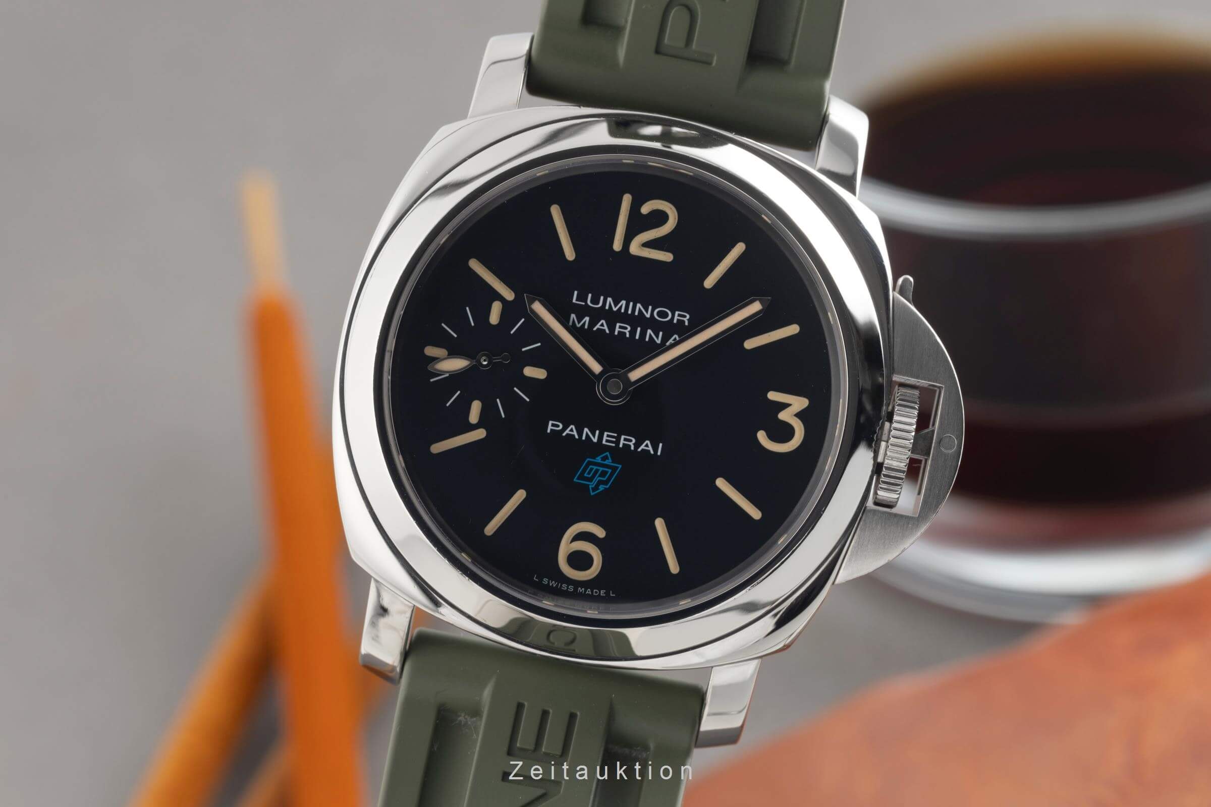Panerai Luminor Marina Handaufzug Edelstahl Herrenuhr R. PAM00631 B&P VP: 6200 € [2501391]