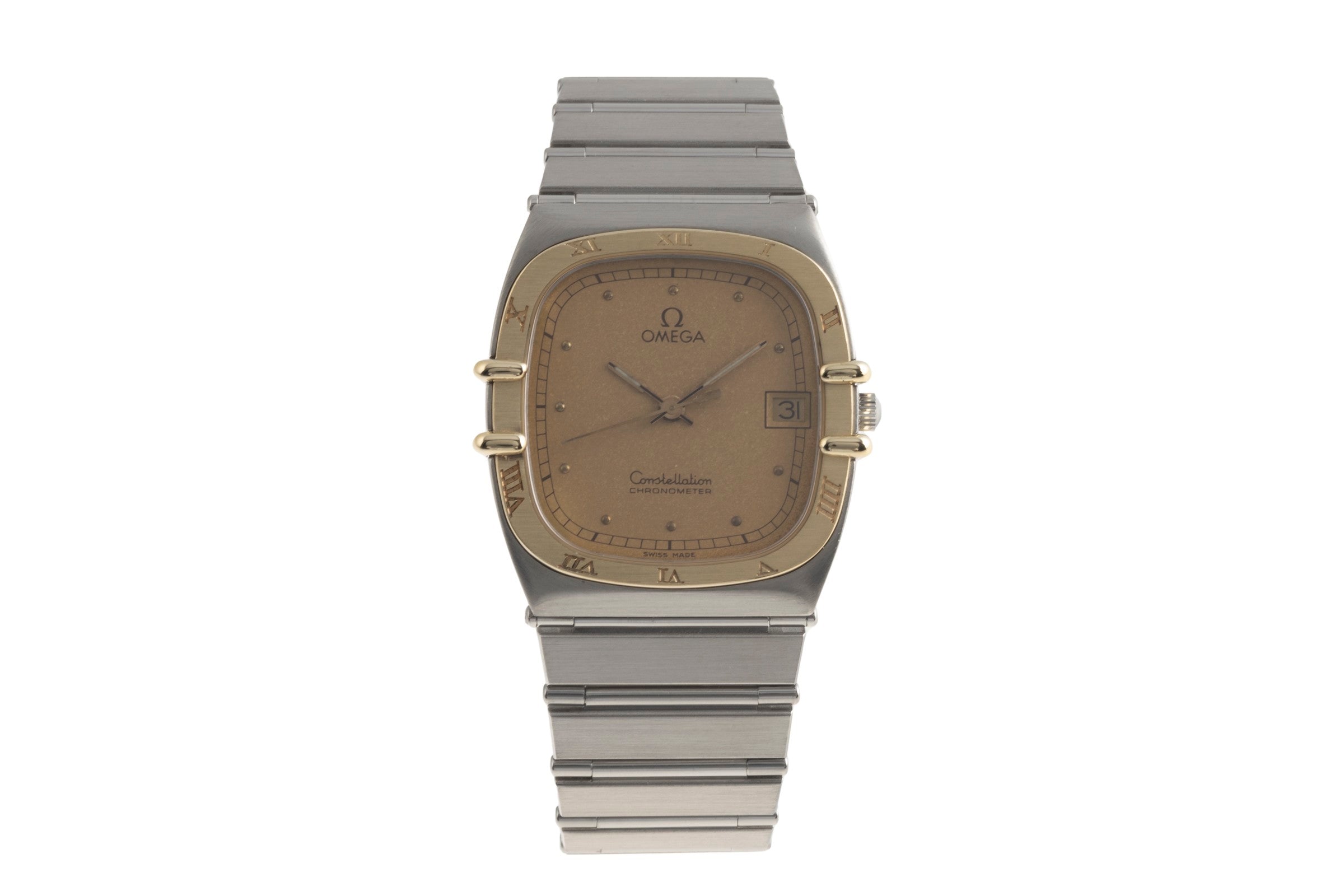Omega Constellation steel / gold quartz men's watch 398.0877 Vintage  [2501402]