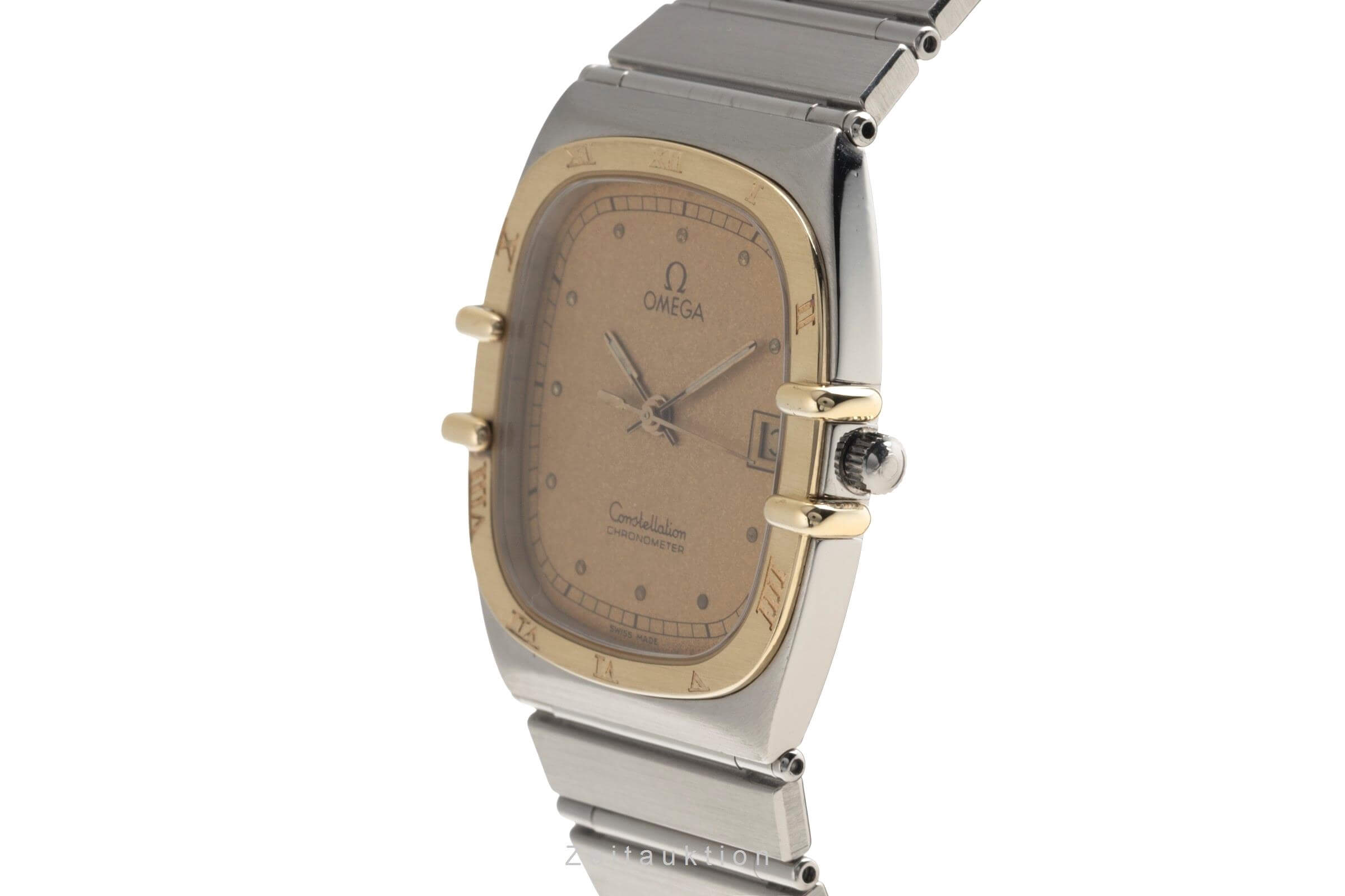 Omega Constellation acciaio / oro quarzo orologio da uomo 398.0877 Vintage  [2501402]