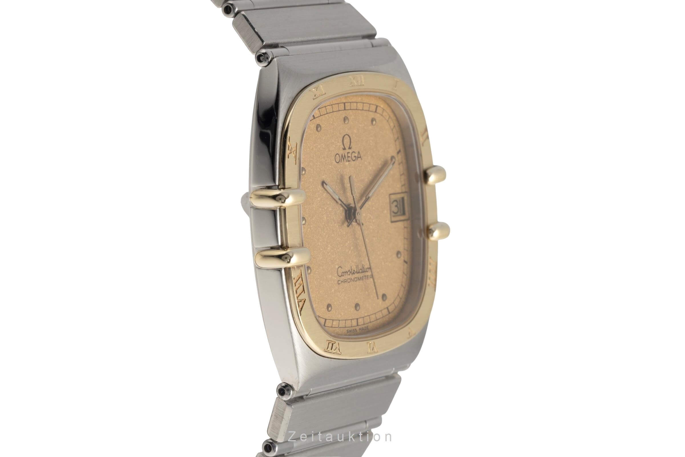 Omega Constellation acciaio / oro quarzo orologio da uomo 398.0877 Vintage  [2501402]