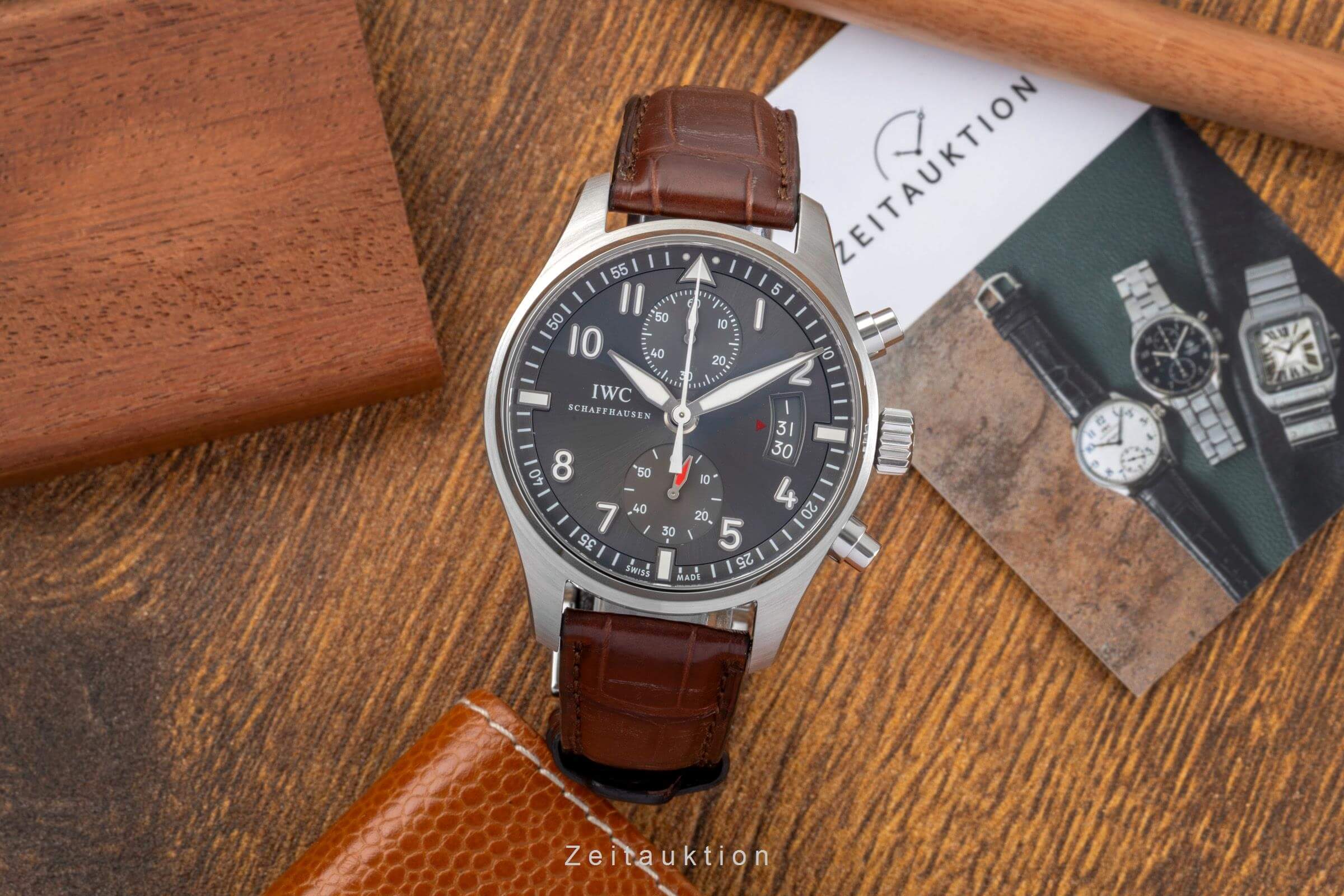 IWC Fliegerchronograph cronógrafo acero automático reloj para caballeros IW387802 LP: 7700EUR  [2501403]