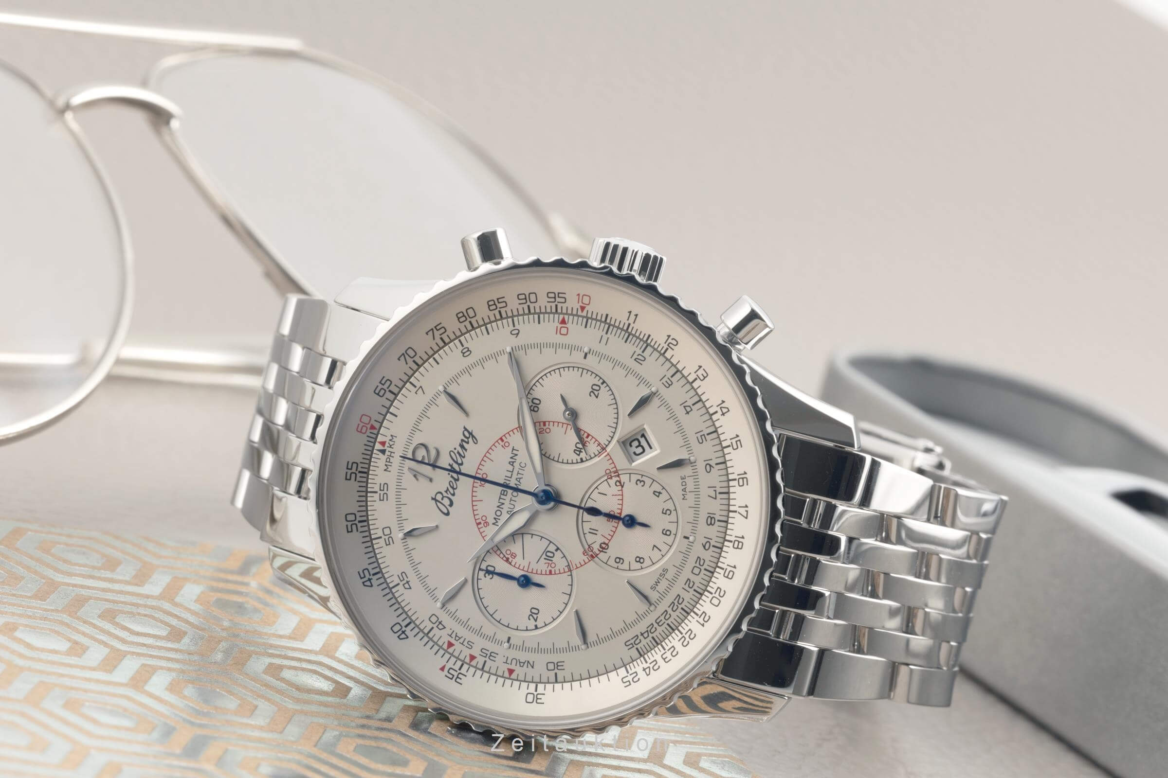 Breitling Montbrillant chronograph steel automatic men's watch A4137012/G789 LP: 9300EUR  [2501408]