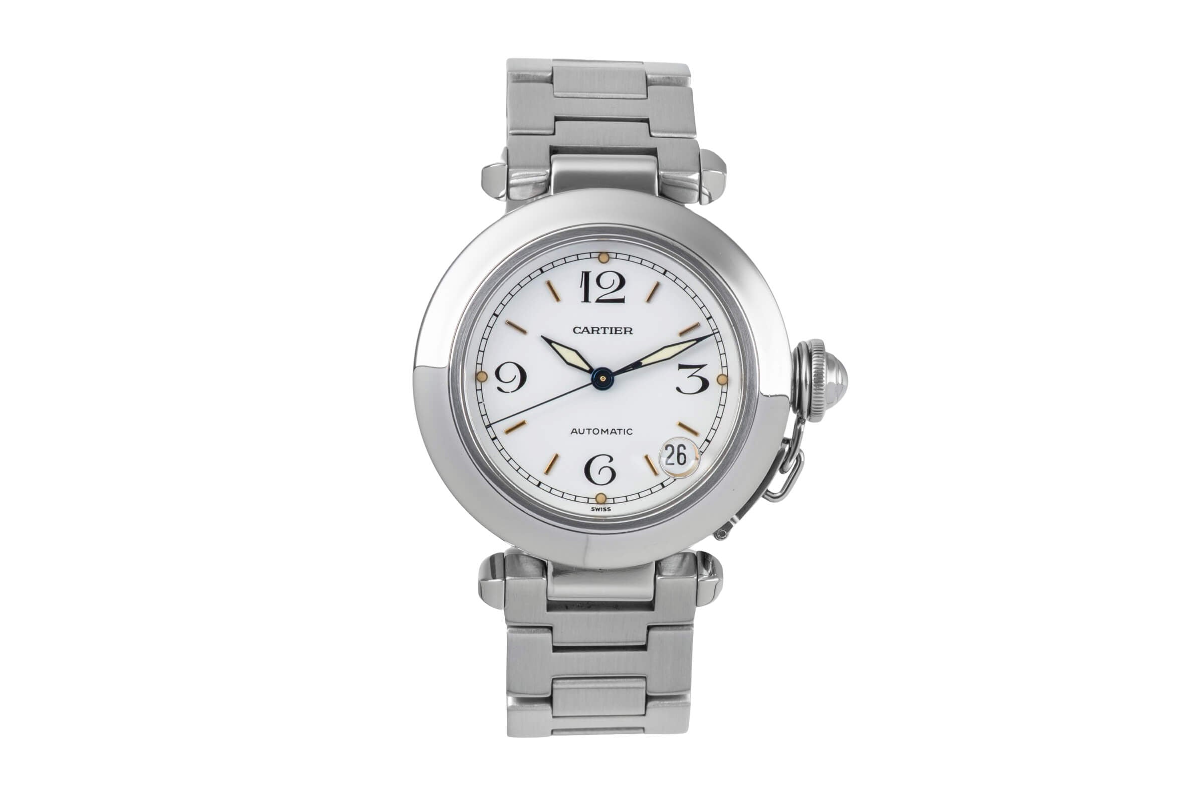 Cartier Pasha acier automatique montre pour hommes W31015M7 LP: 7200EUR  [2501419]