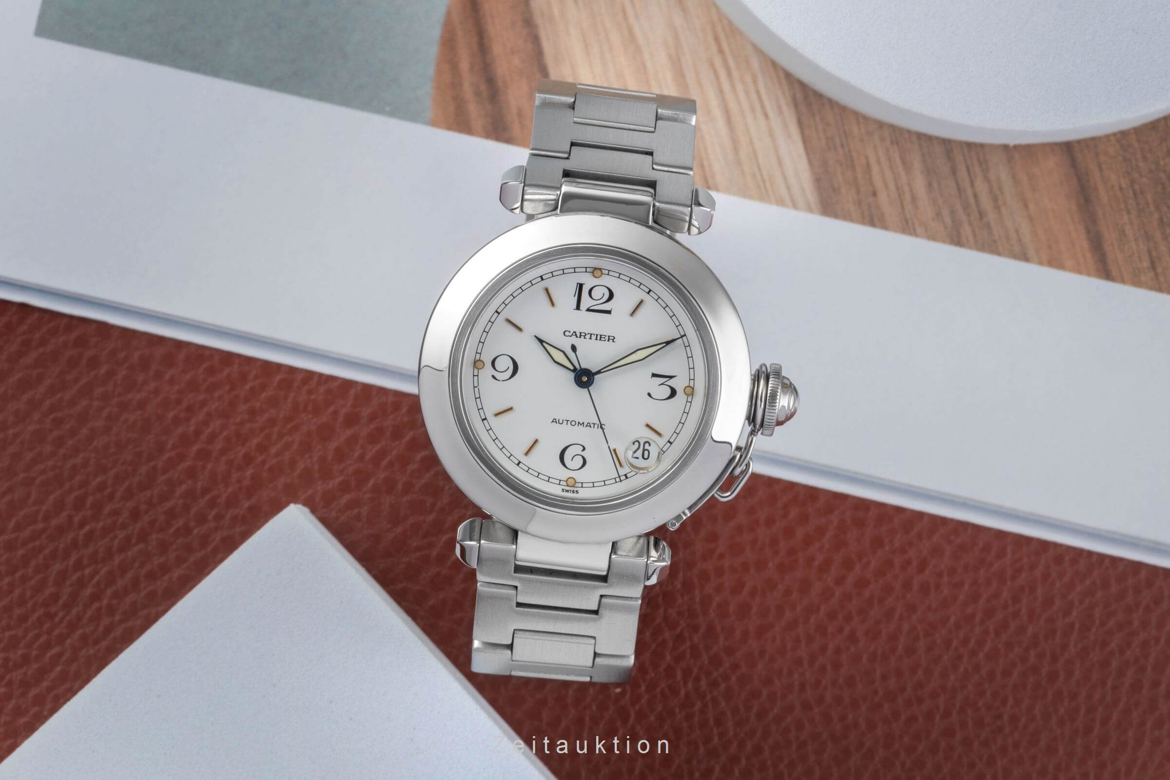 Cartier Pasha acier automatique montre pour hommes W31015M7 LP: 7200EUR  [2501419]