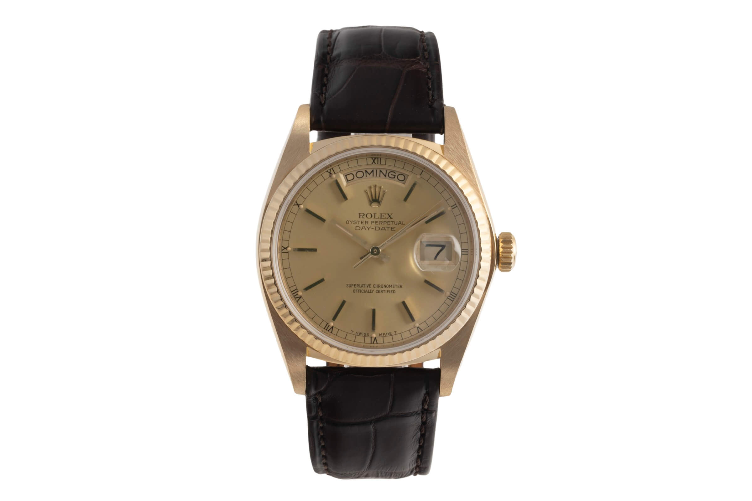 Rolex Day-Date oro de 18 quilates automático reloj para caballeros 18038 Vintage  [2501534]