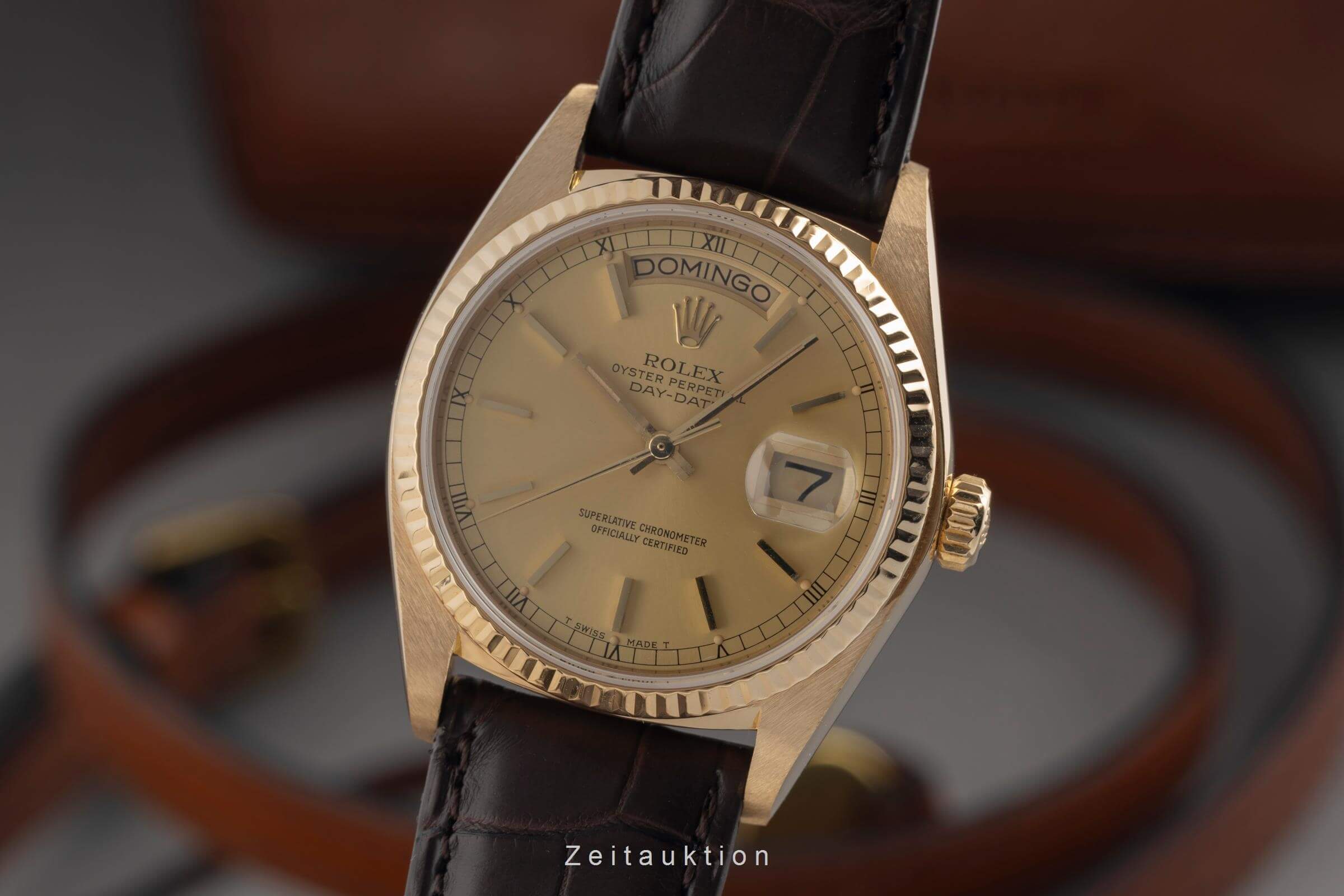 Rolex Day-Date oro de 18 quilates automático reloj para caballeros 18038 Vintage  [2501534]