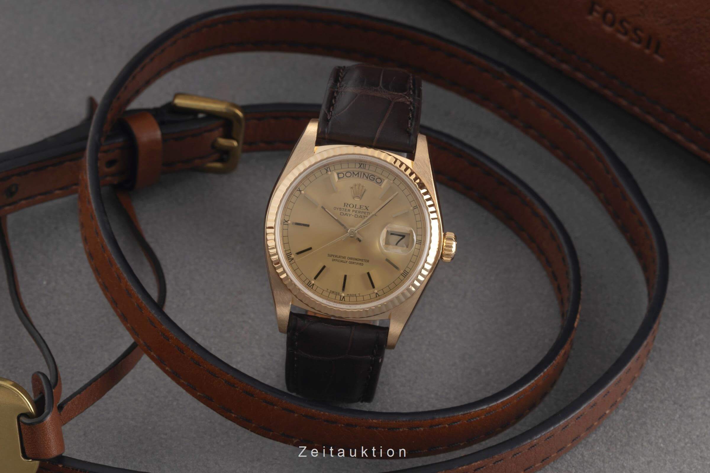Rolex Day-Date oro de 18 quilates automático reloj para caballeros 18038 Vintage  [2501534]