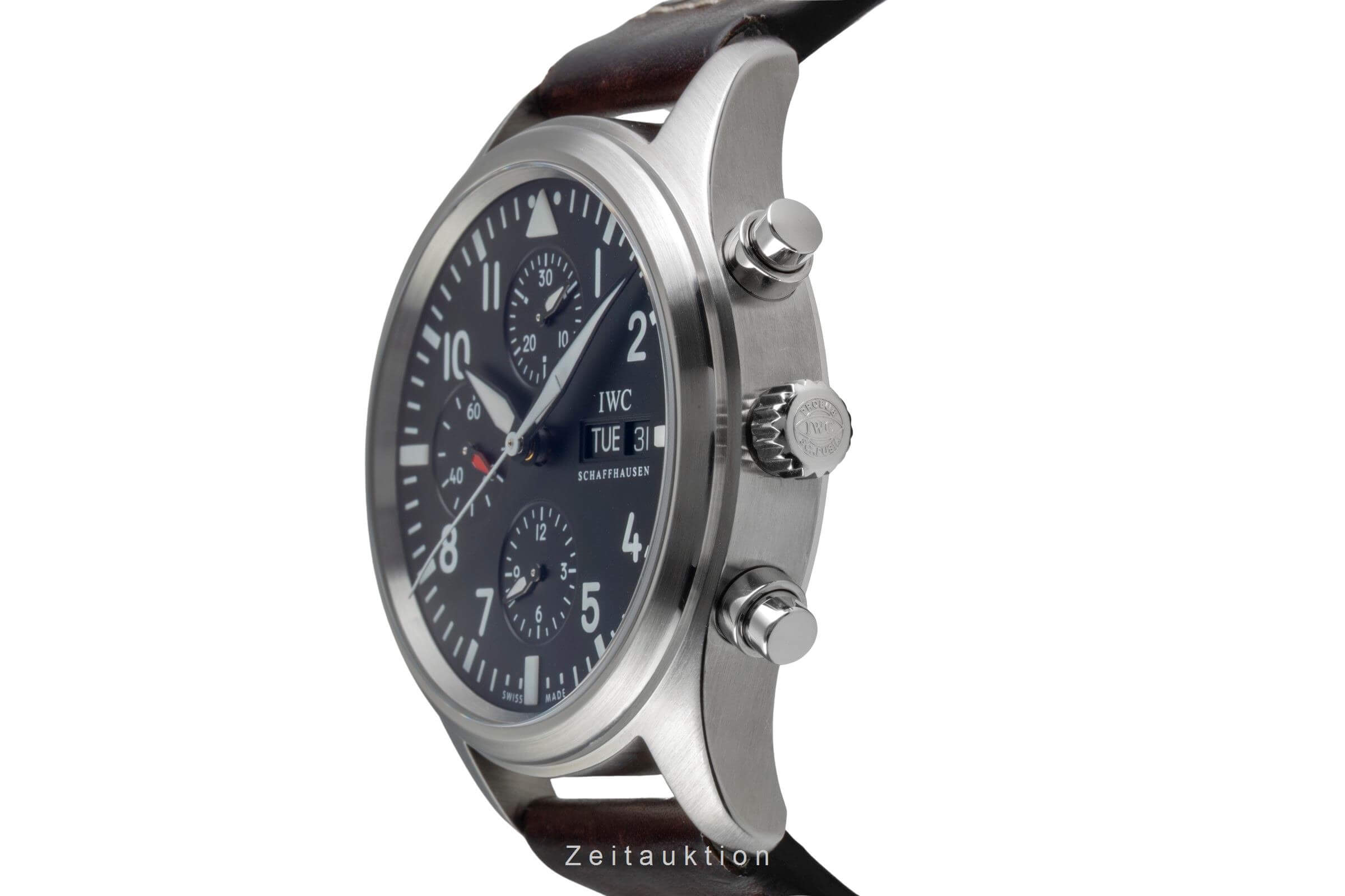 IWC Fliegerchronograph chronographe acier automatique montre pour hommes IW371701 LP: 7700EUR  [2501537]