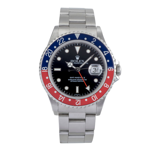 Rolex GMT-Master II Date "Pepsi" Edelstahl Oyster Perpetual Ref. 16710 A-Serie [2501548]