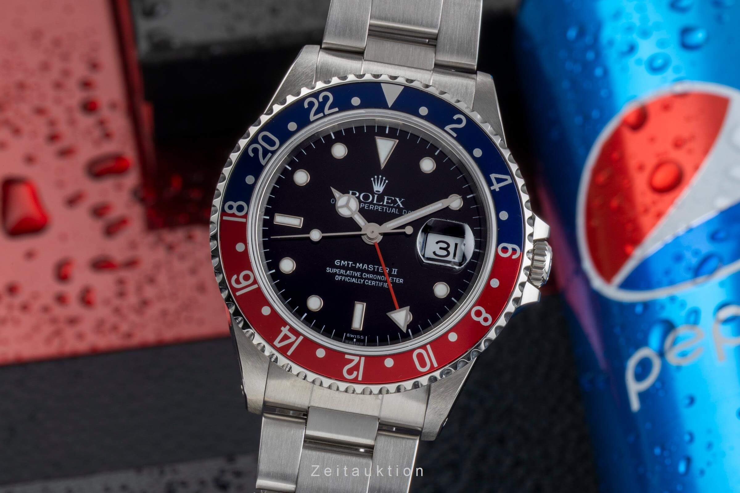 Rolex GMT-Master II Date "Pepsi" Edelstahl Oyster Perpetual Ref. 16710 A-Serie [2501548]