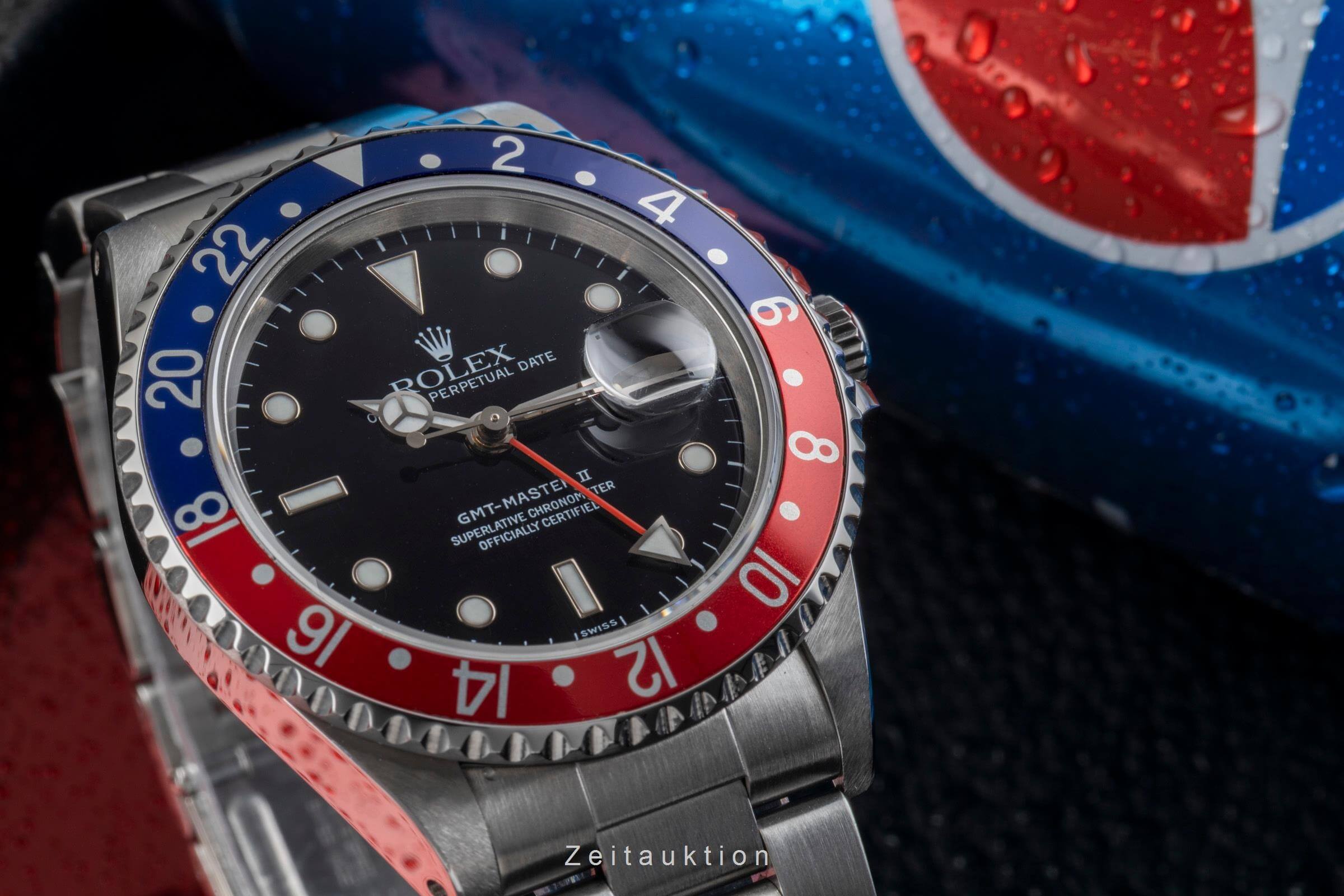 Rolex GMT-Master II Date "Pepsi" Edelstahl Oyster Perpetual Ref. 16710 A-Serie [2501548]