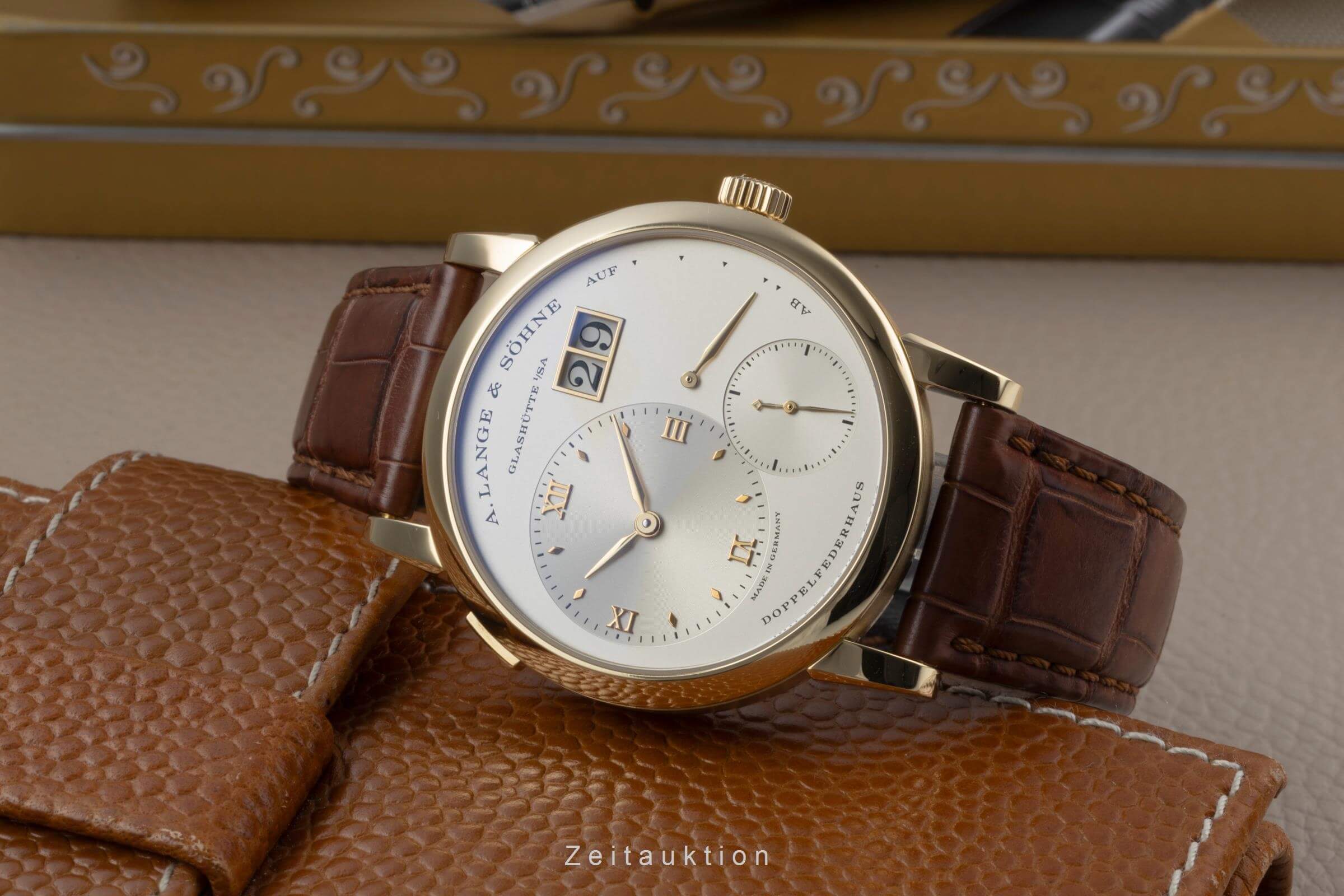 A. Lange & Söhne Lange 1 18k Gold Handaufzug Gangreserve Ref. 191.021 B&P [2501550]