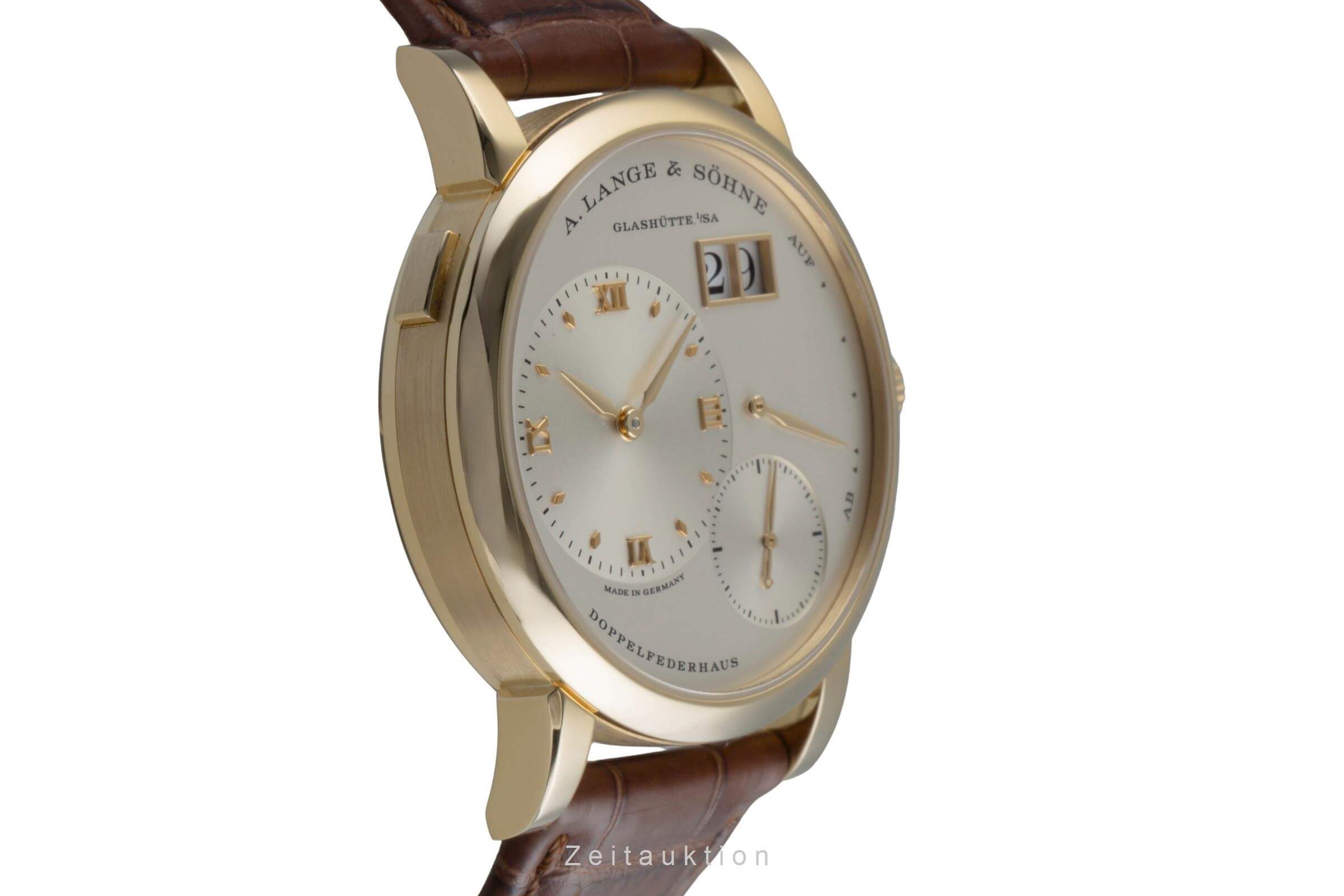 A. Lange & Söhne Lange 1 18k Gold Handaufzug Gangreserve Ref. 191.021 B&P [2501550]