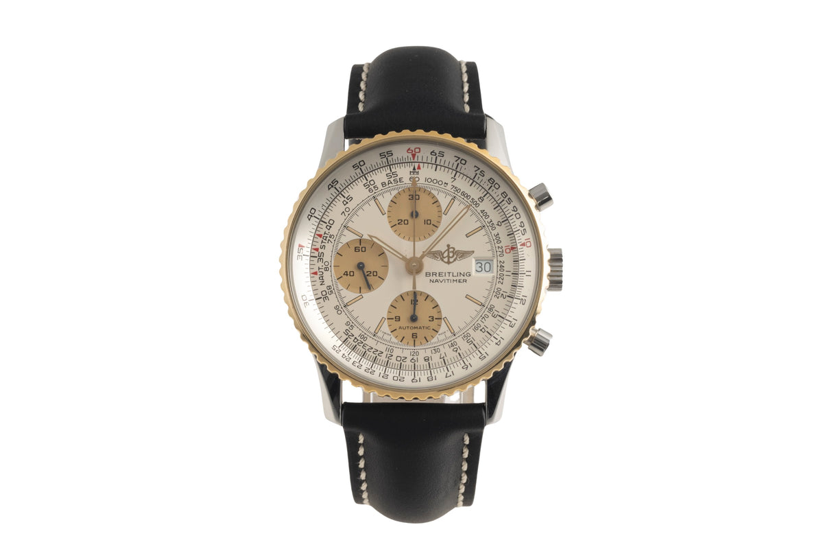 Breitling Old Navitimer chronograph steel / gold automatic men's watch B13019  [2501575]