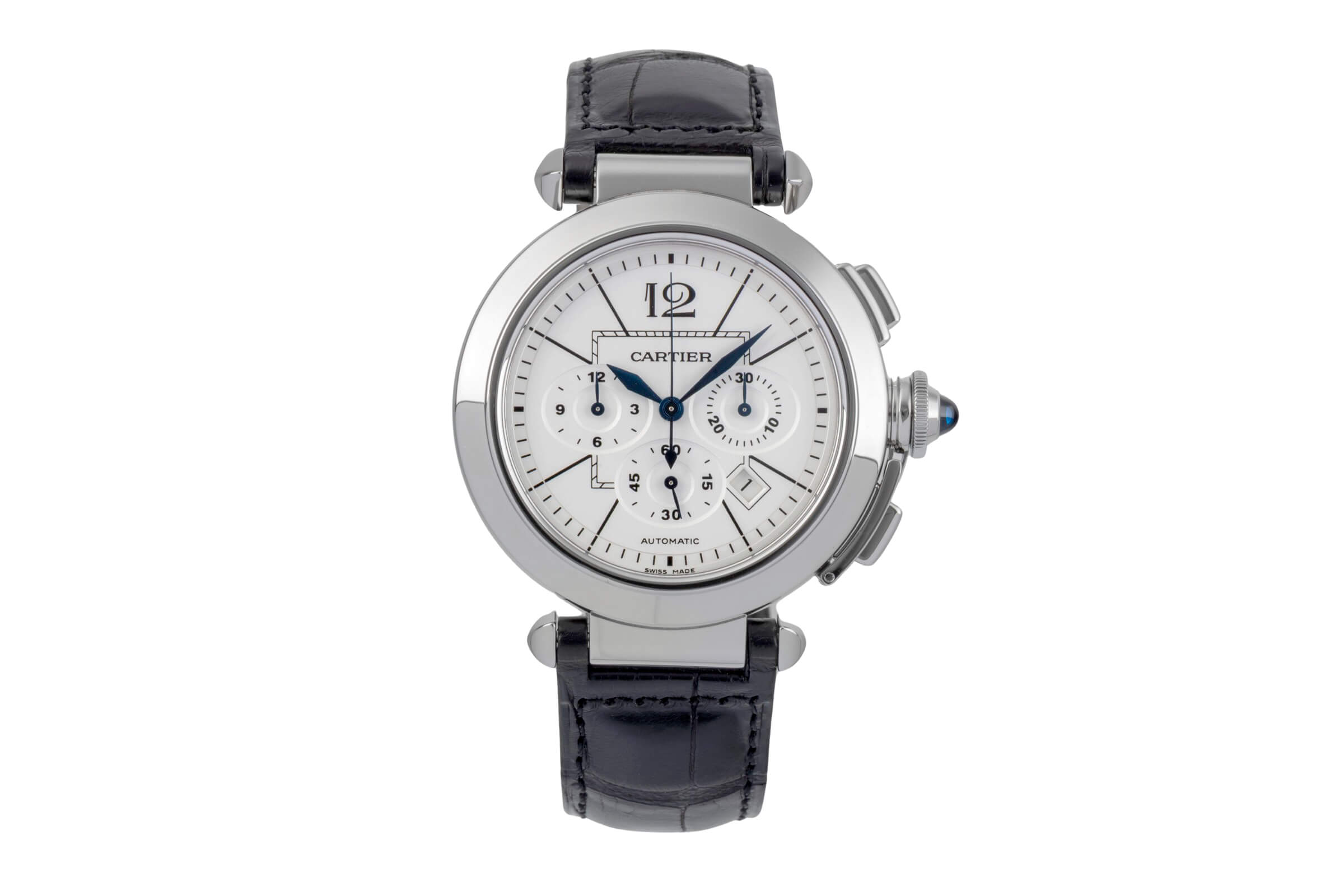 Cartier Pasha cronografo acciaio automatismo orologio da uomo W3108555 LP: 11100EUR  [2501589]