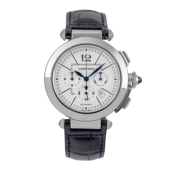 Cartier Pasha cronografo acciaio automatismo orologio da uomo W3108555 LP: 11100EUR  [2501589]