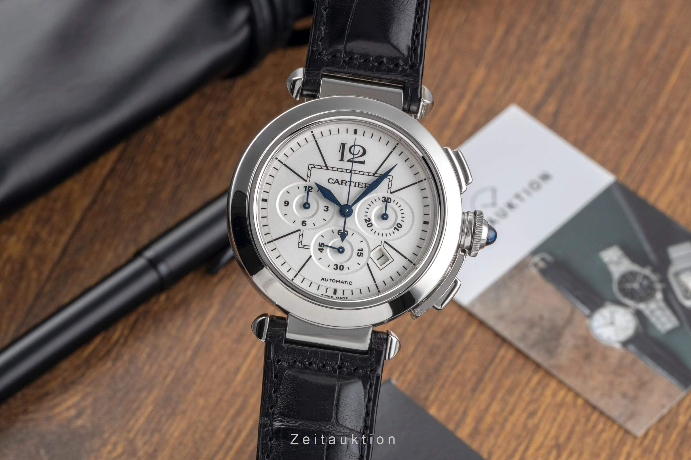 Cartier Pasha cronografo acciaio automatismo orologio da uomo W3108555 LP: 11100EUR  [2501589]