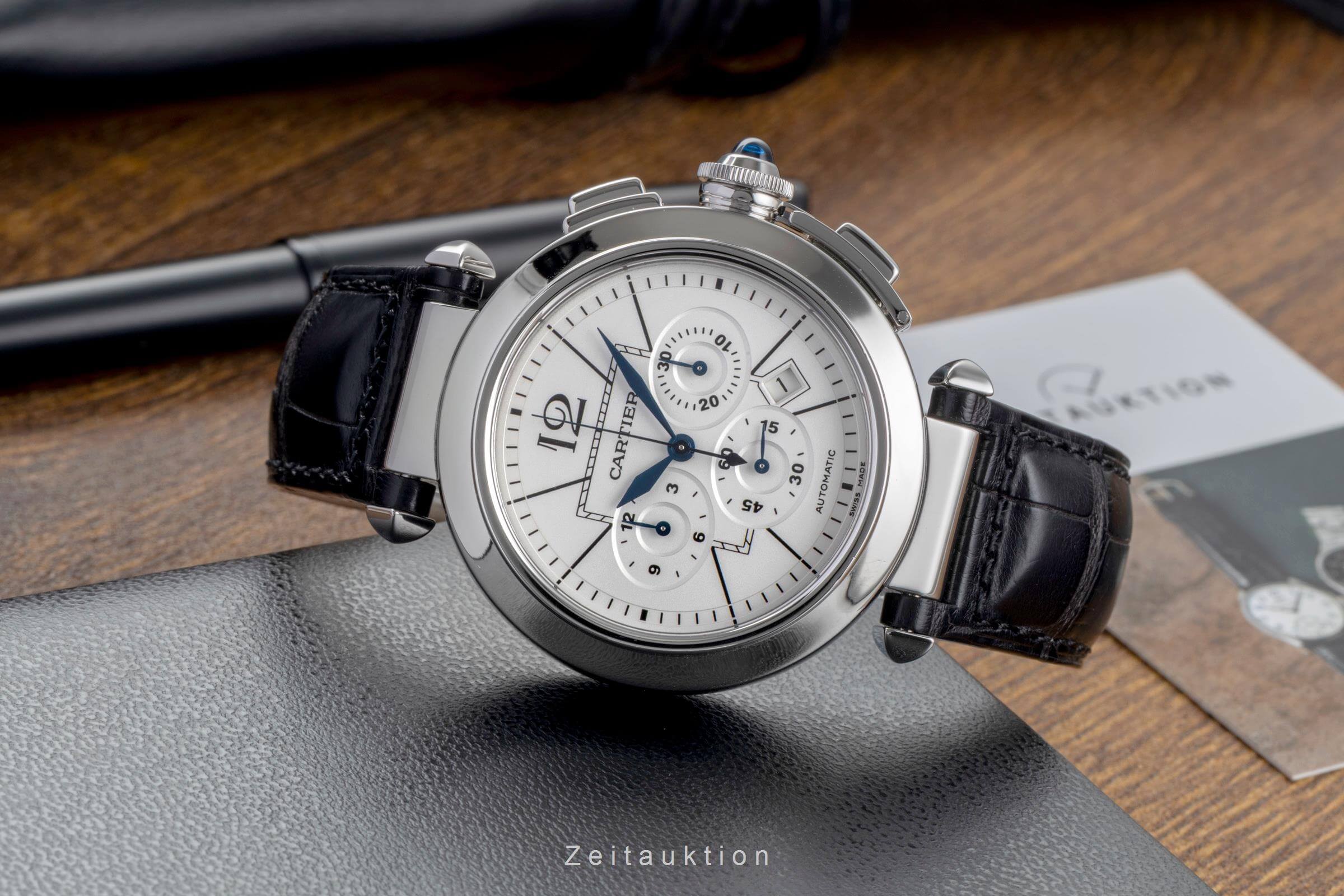 Cartier Pasha cronografo acciaio automatismo orologio da uomo W3108555 LP: 11100EUR  [2501589]