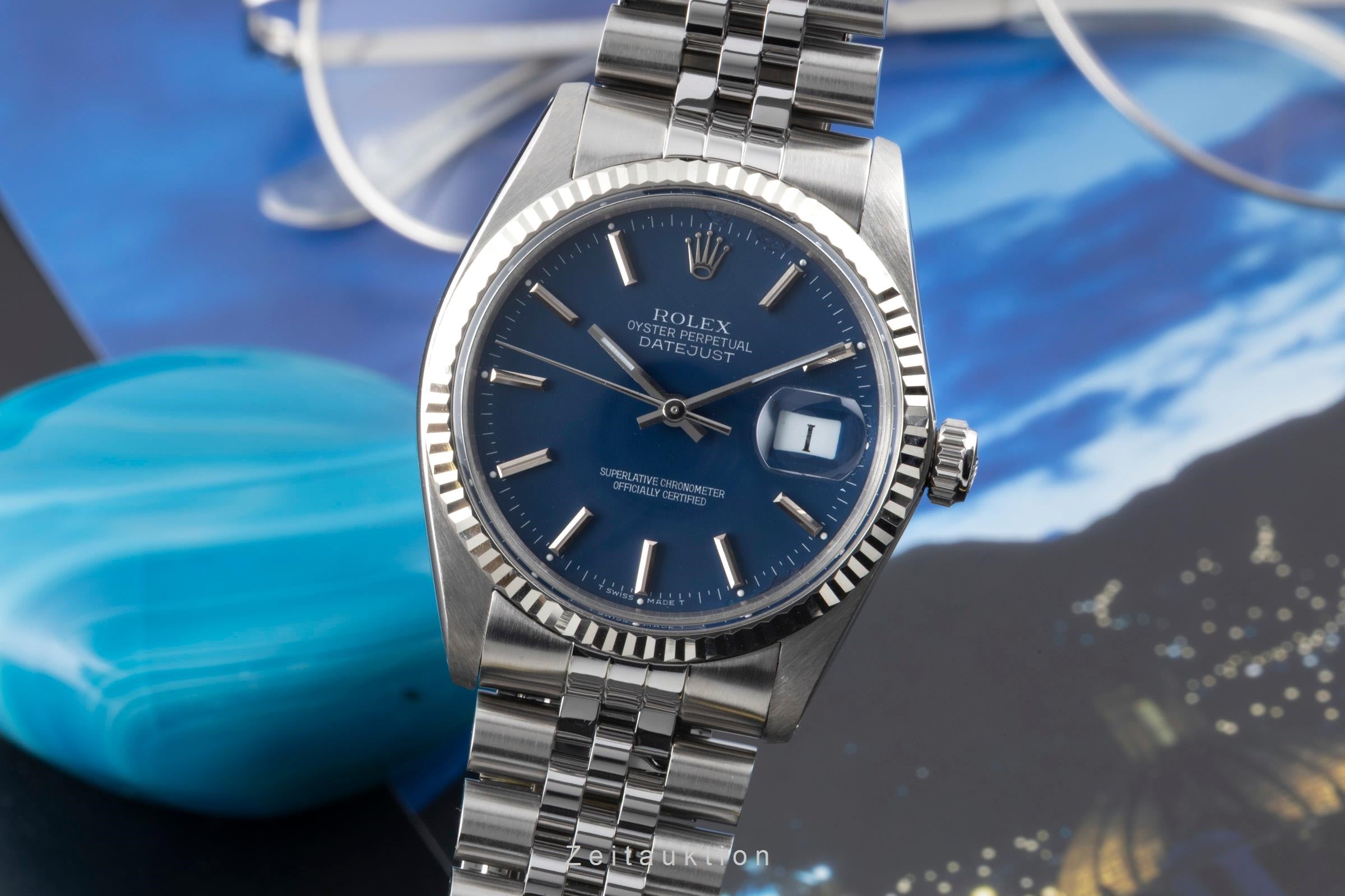 Rolex Datejust acero / oro blanco automático reloj para caballeros 16014 Vintage  [2501593]